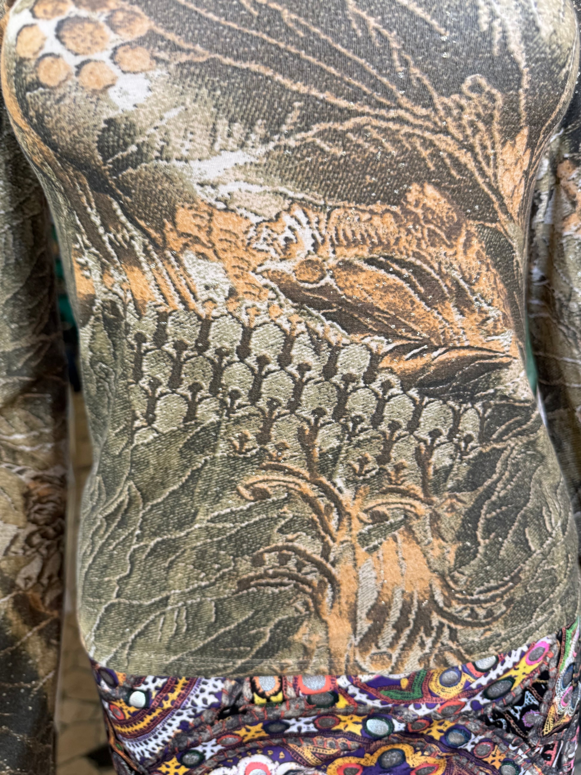 Top Roberto Cavalli fine 90s bosco e piante