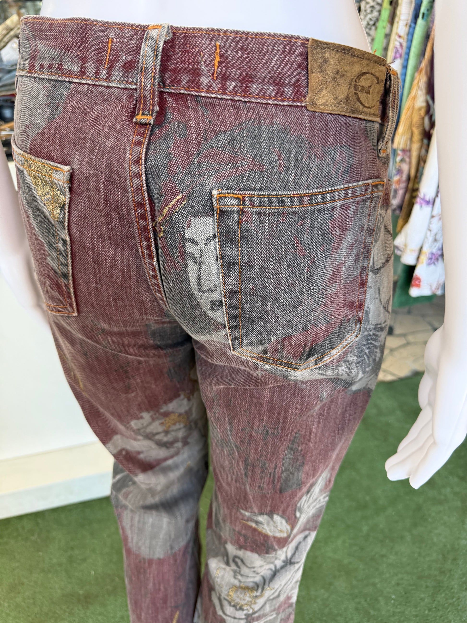 Jeans Roberto Cavalli jeisha giapponese 00s