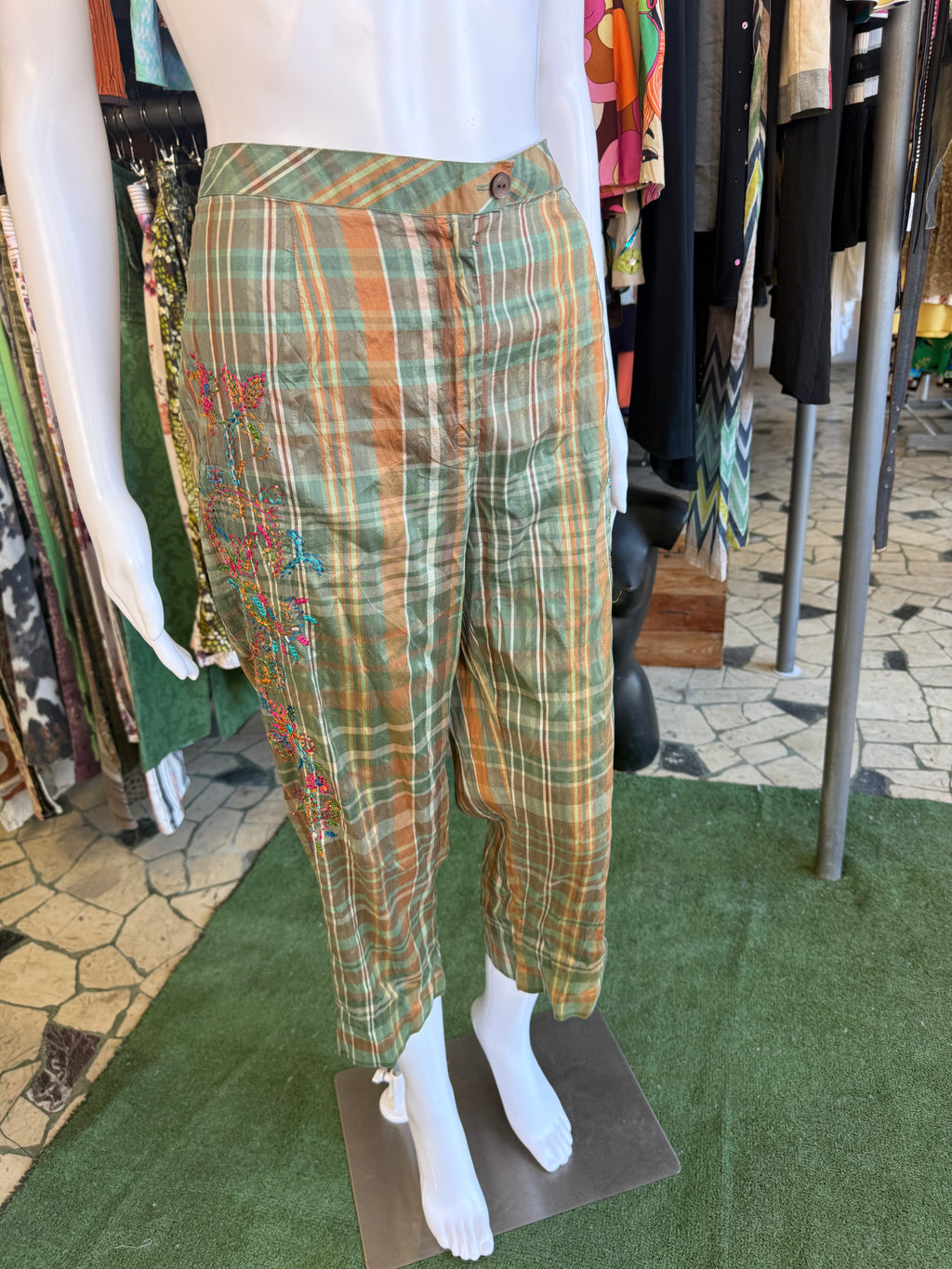 Pantalone Giorgio Kauten seta ricamato 00s