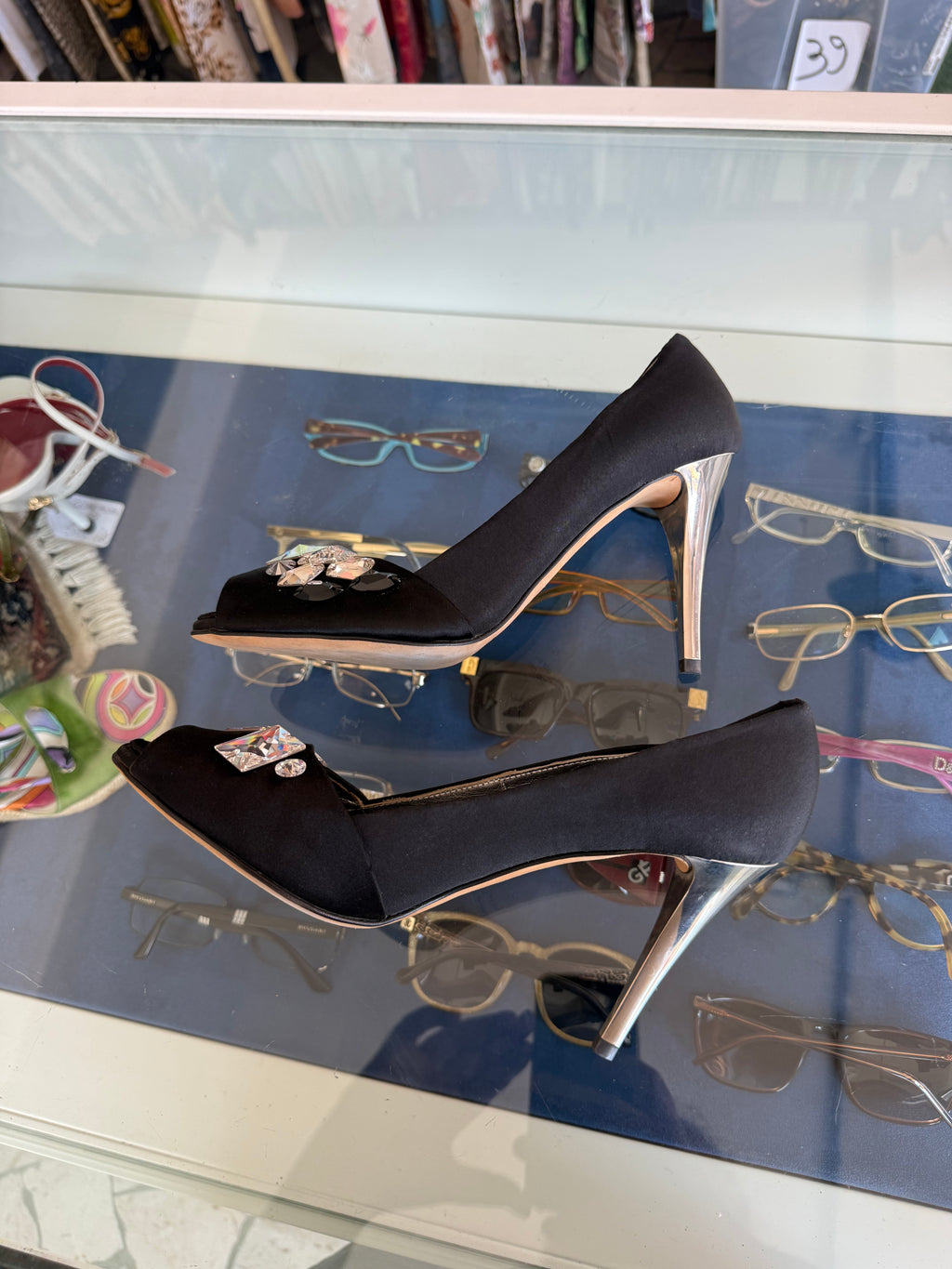 Tacchi Giuseppe Zanotti seta e pietre 00s nuovi
