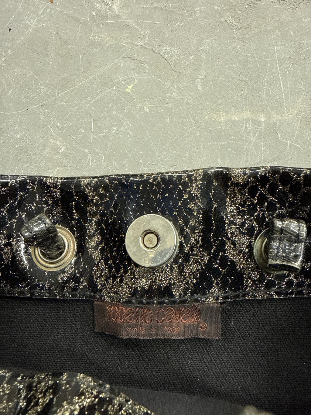 Borsa pitone dorato Roberto Cavalli AW1999