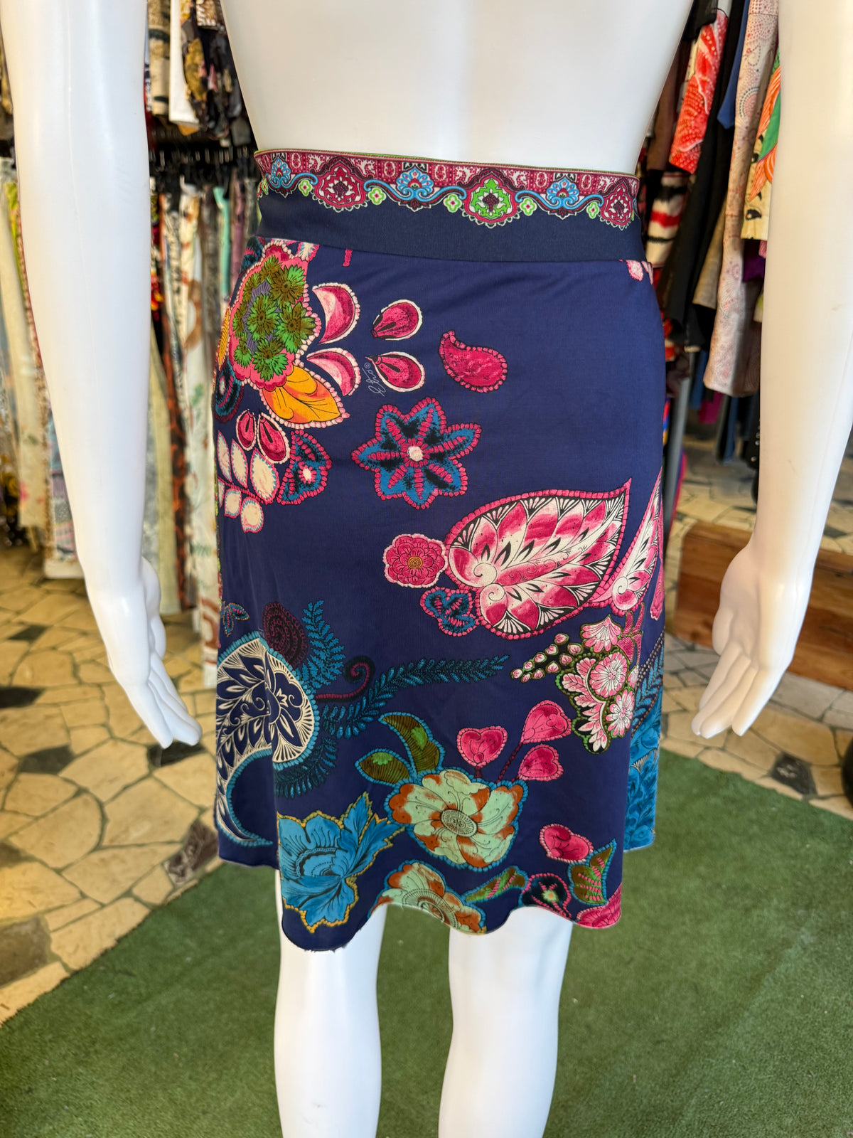 Gonna Etro stampa fiori e iconico paisley 2010s