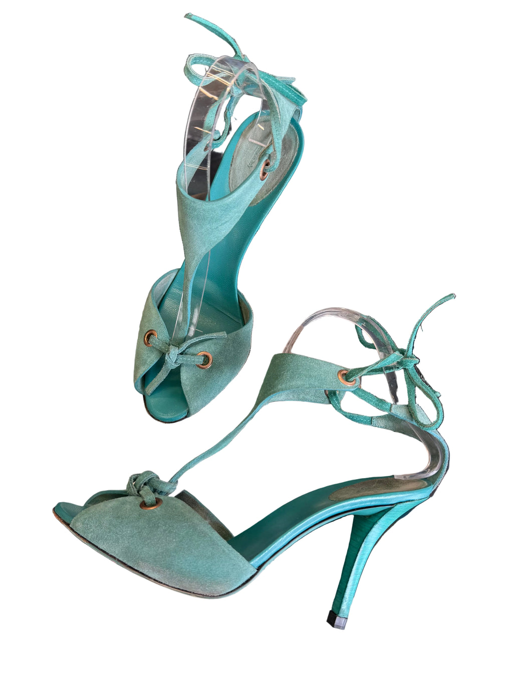 Sandali Gucci verde acqua 2000s