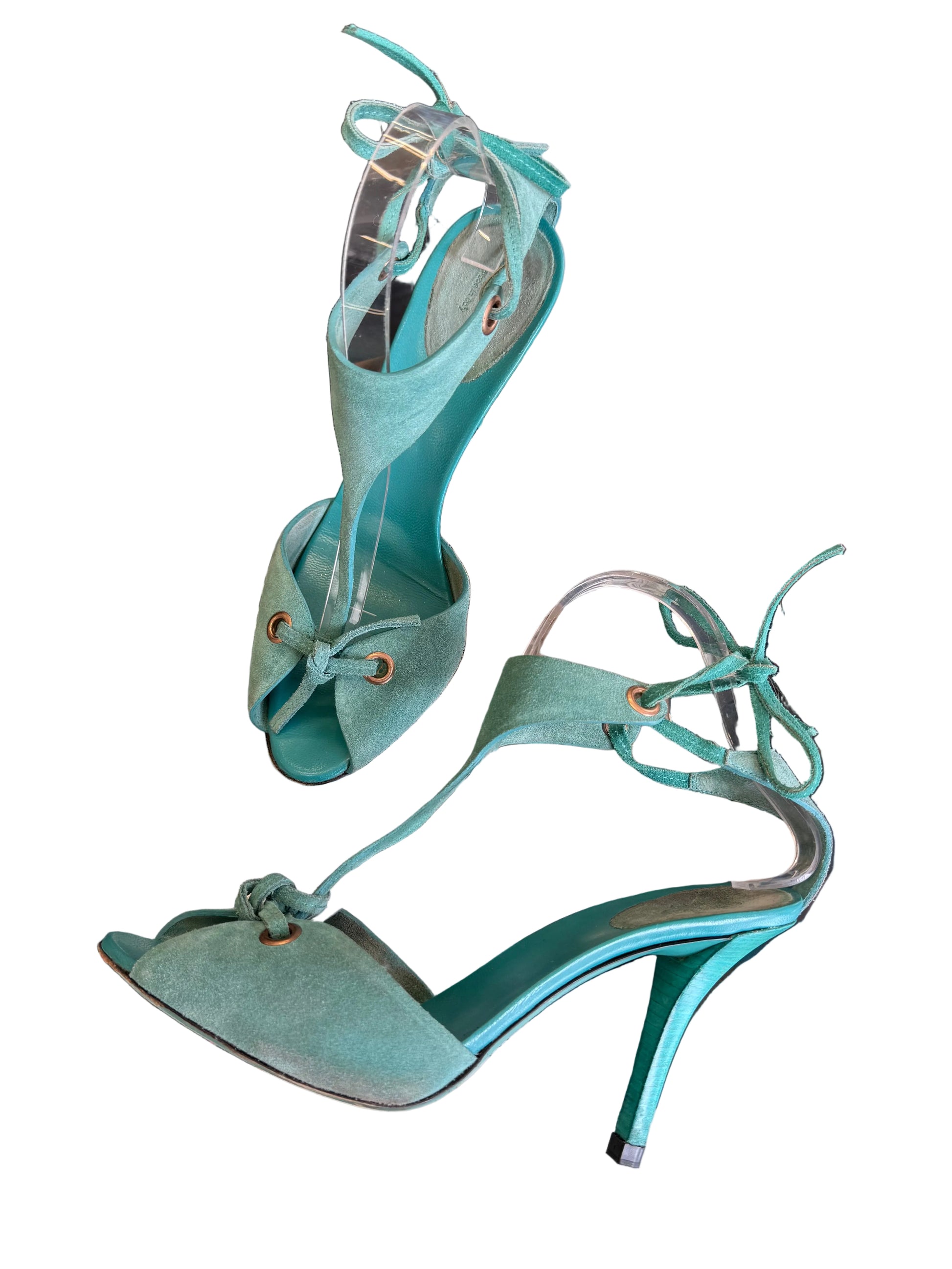 Sandali Gucci verde acqua 2000s