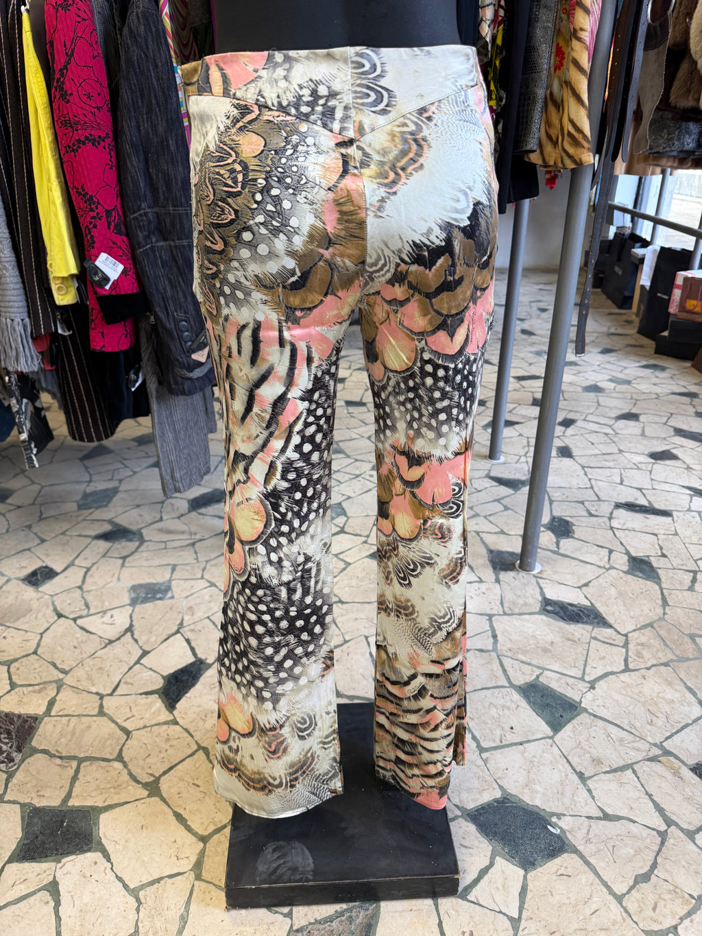 Pantalone Roberto Cavalli SS2004 seta animalier