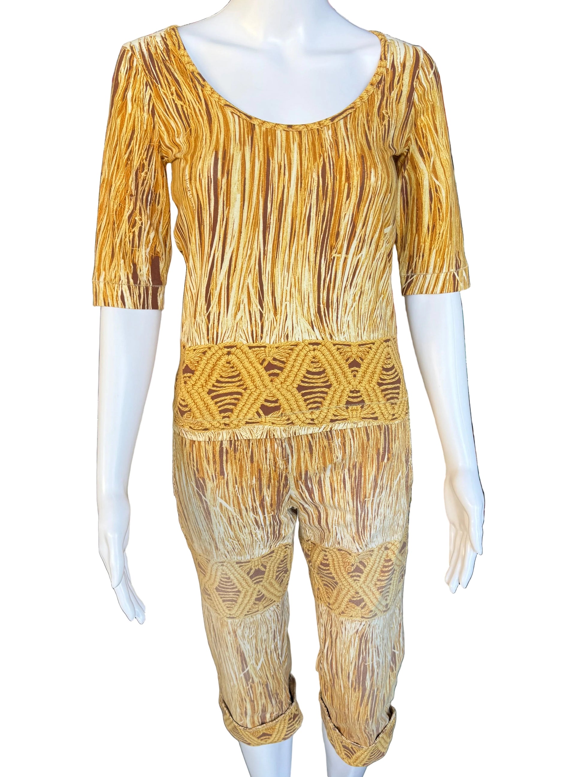 Completo Roberto Cavalli paglia ed intreccio 2000s