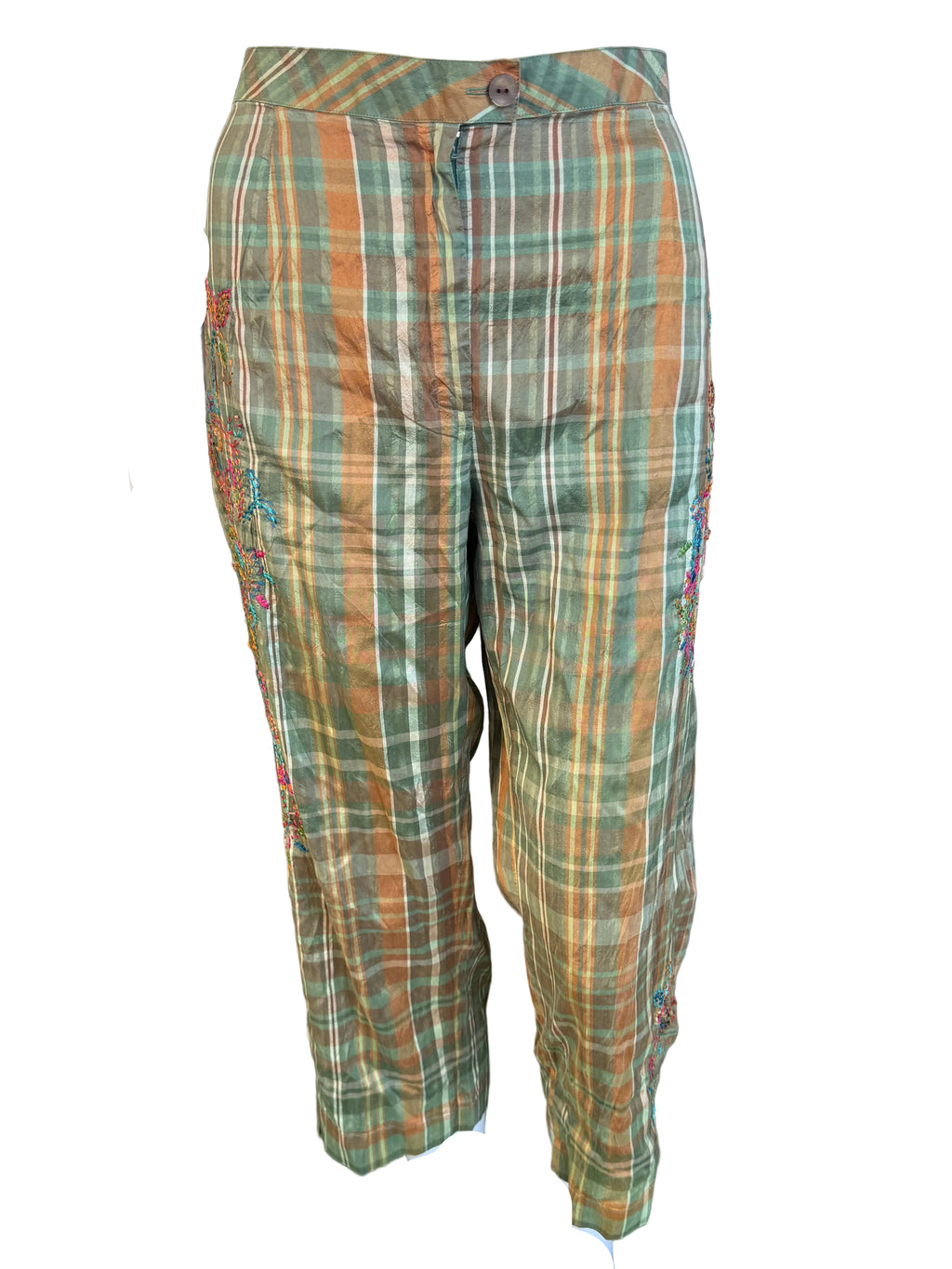 Pantalone Giorgio Kauten seta ricamato 00s