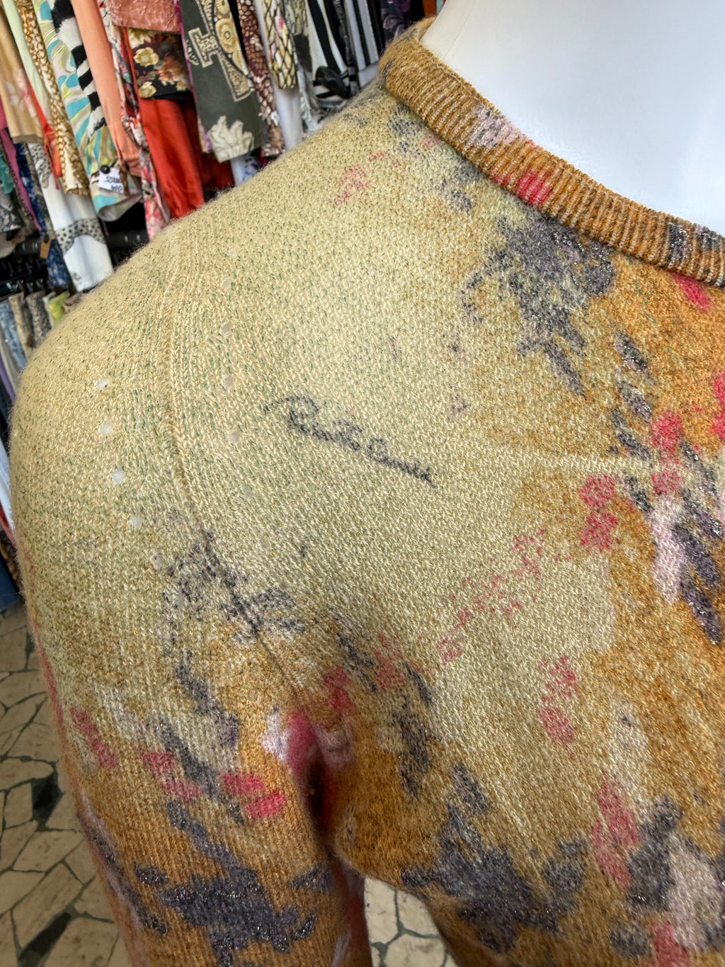 Cardigan Roberto Cavalii FW2002 pied de poule degradè