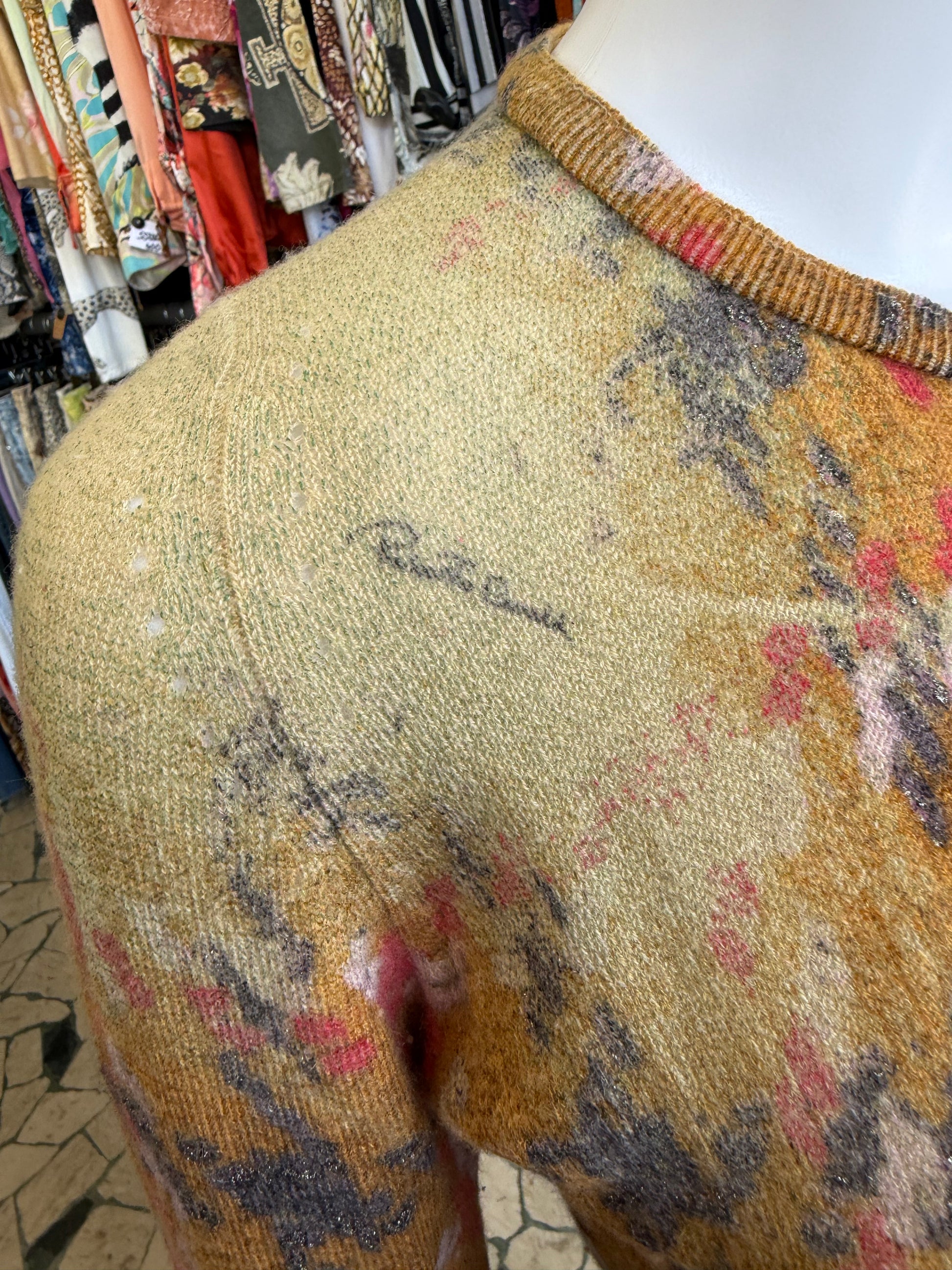 Cardigan Roberto Cavalii FW2002 pied de poule degradè