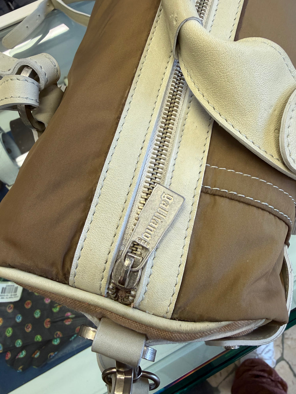 Borsa John Galliano pelle e nylon
