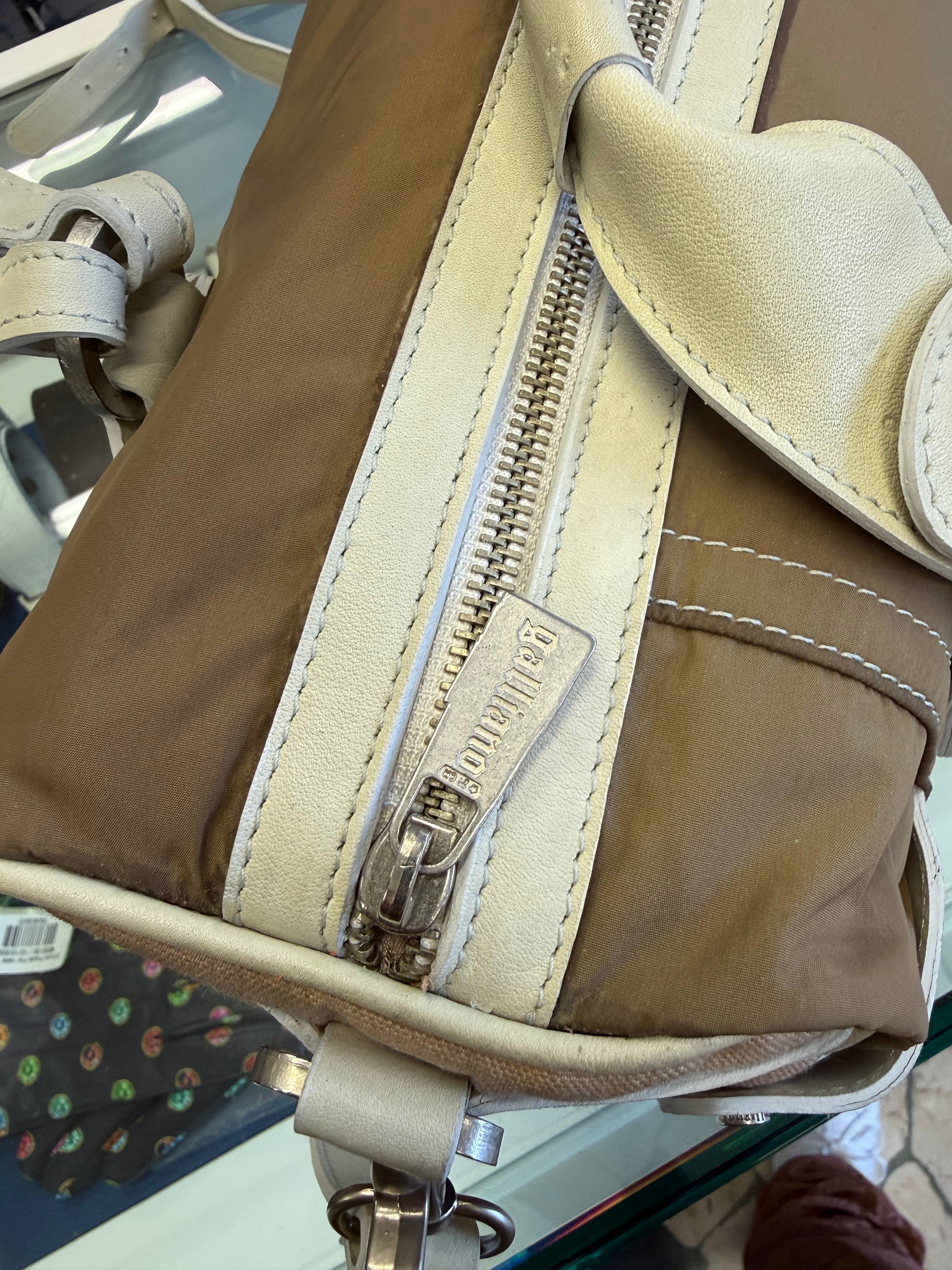 Borsa John Galliano pelle e nylon