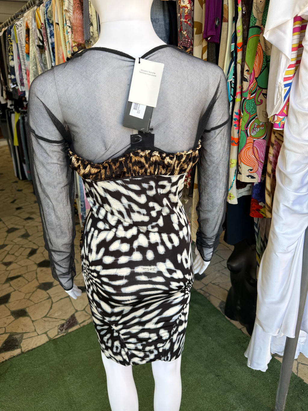 Abito Roberto Cavalli animalier leopardo nuovo 2000s