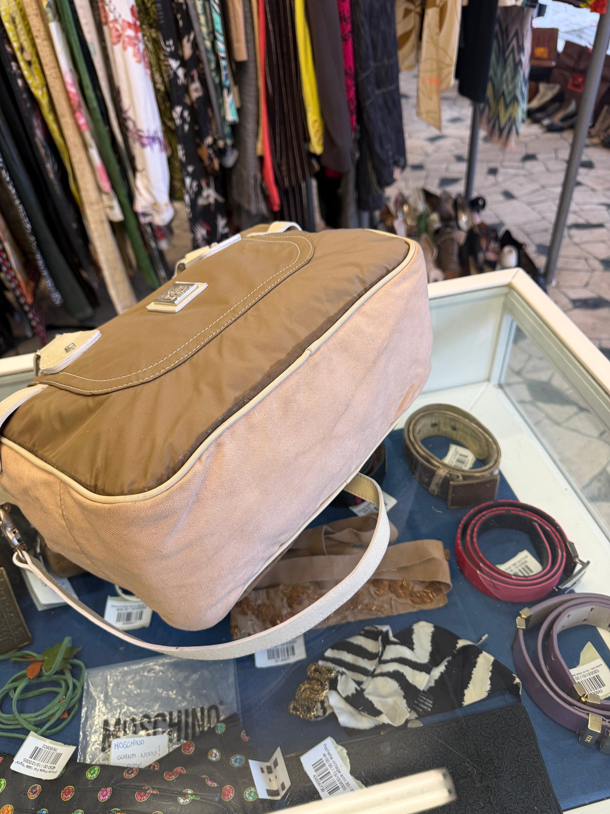 Borsa John Galliano pelle e nylon