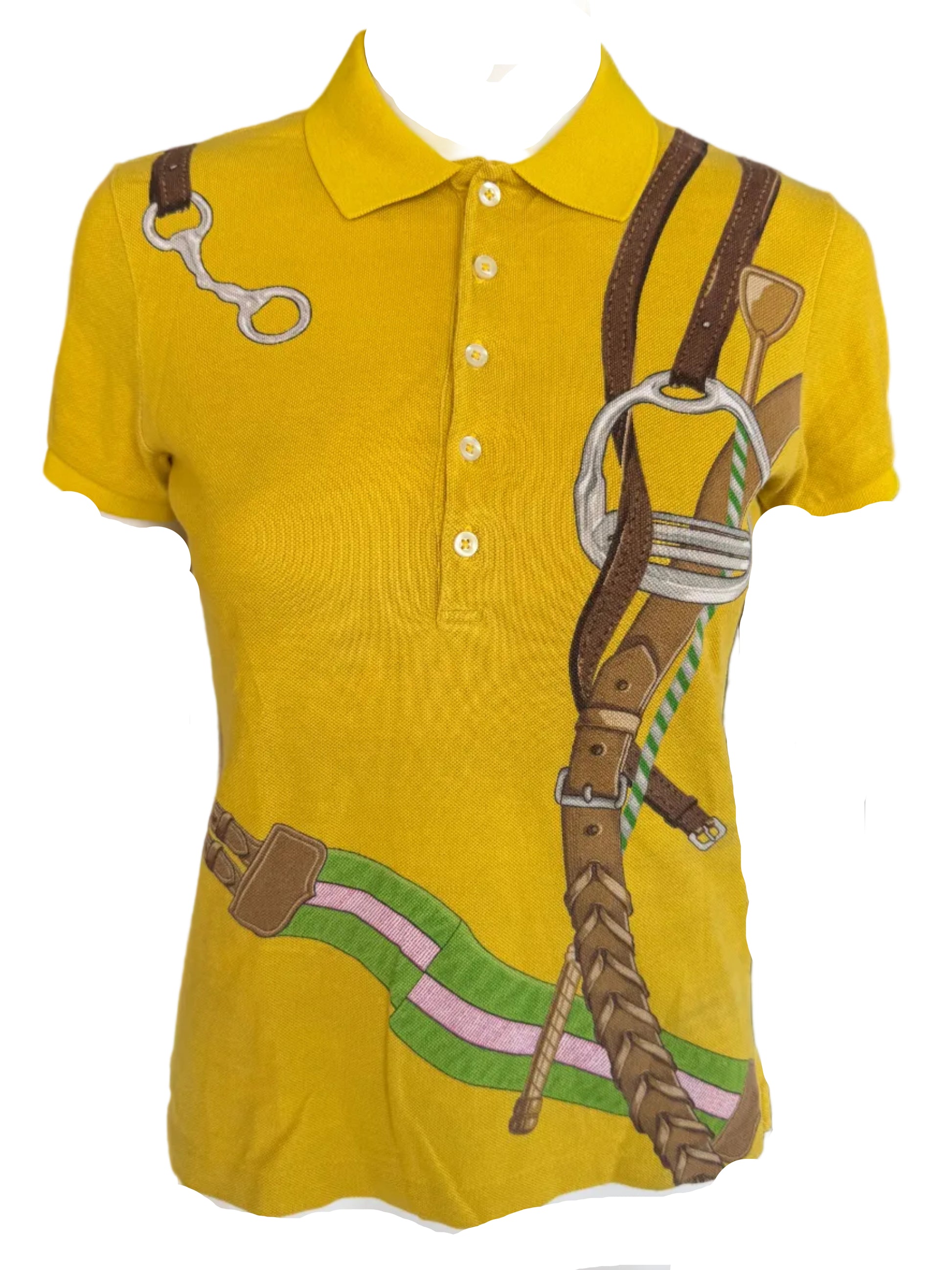 Polo Ralph Lauren stampa equestre speroni e cinghie 00s
