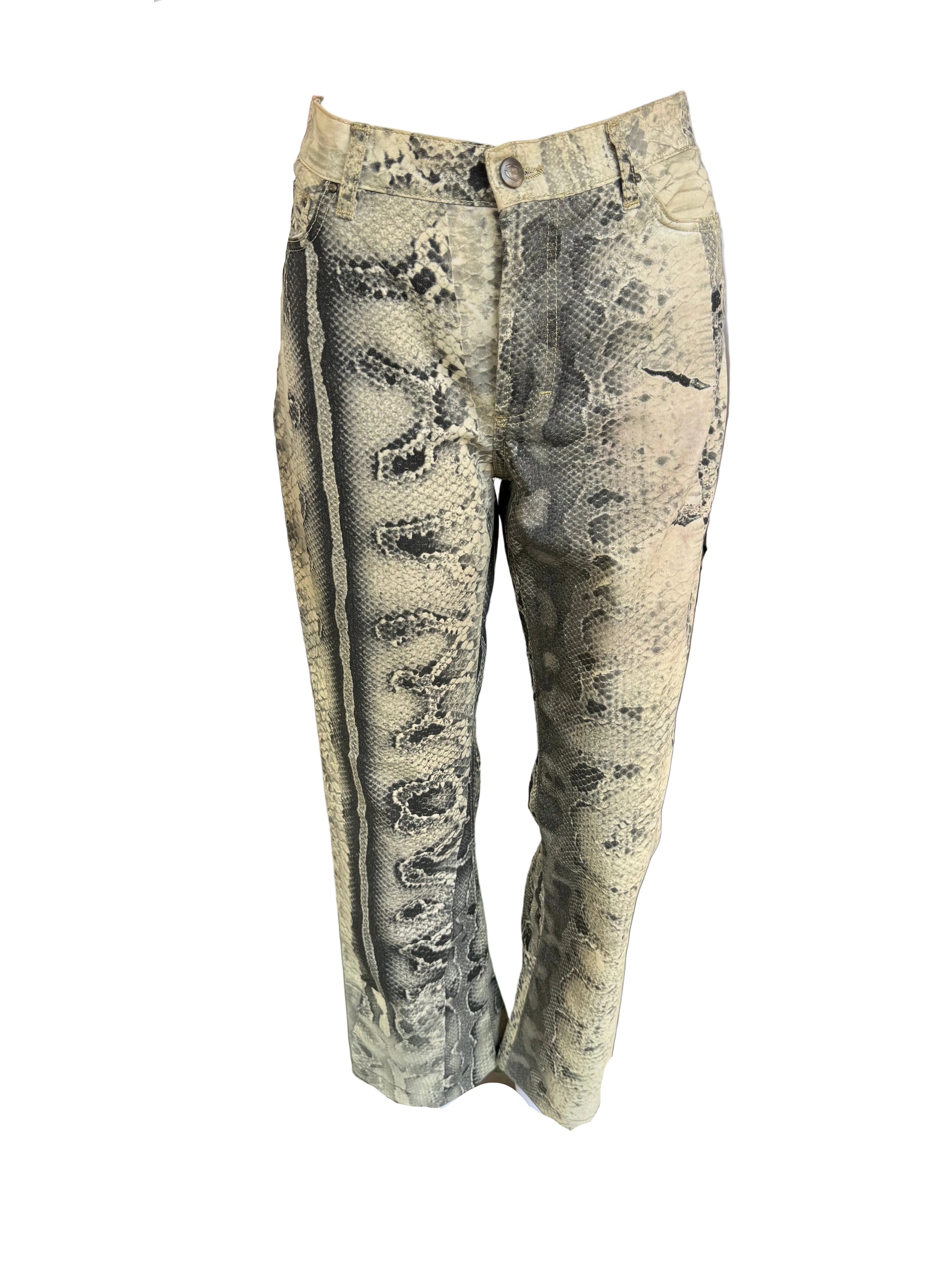 Jeans Roberto Cavalli pitone naturale 00s