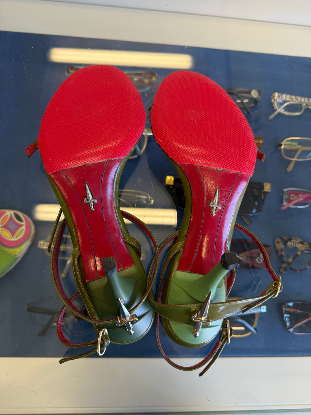 Sandali Cesare Paciotti micro dagger heels Verdi 00s