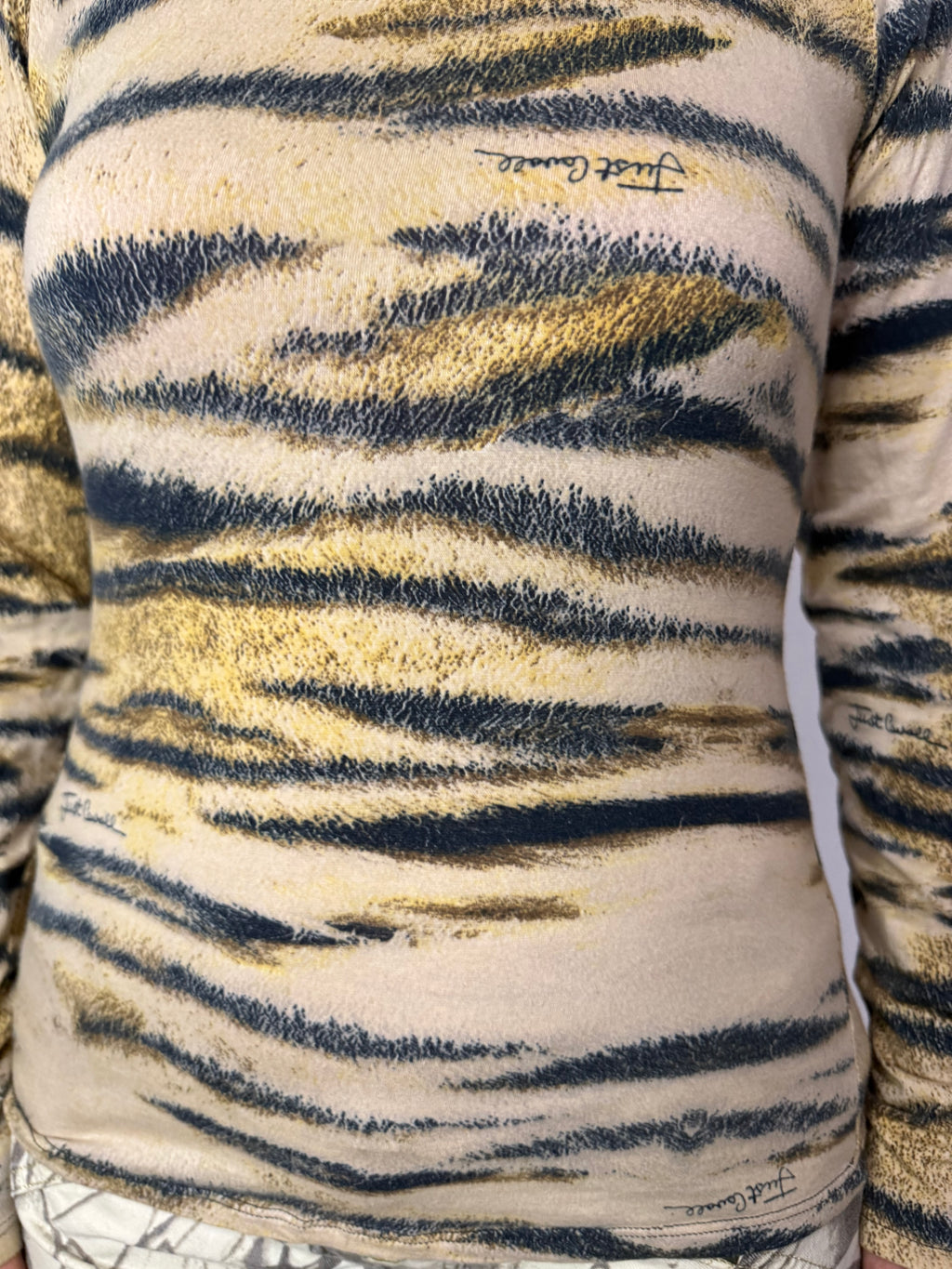 Top schiena scoperta tigre chiara Roberto Cavalli 2000” iconic print