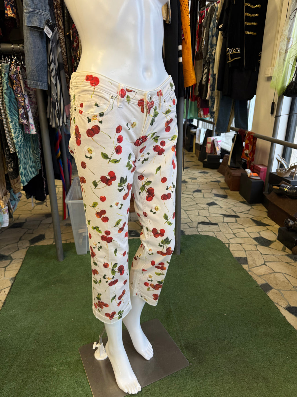 Jeans Dolce & Gabbana ciliegie rosse anni 00s