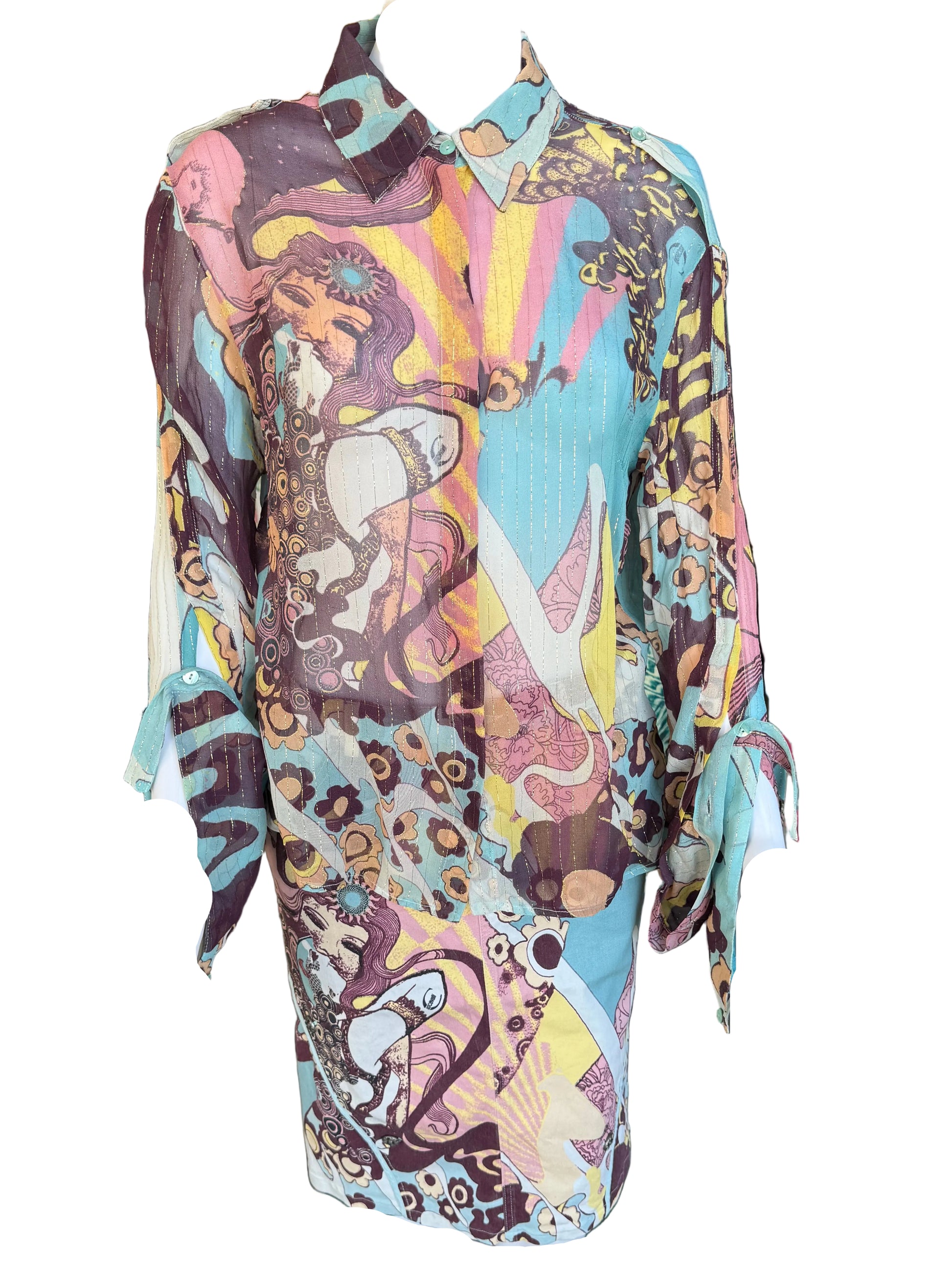 Completo Roberto Cavalli Just Sirena e fiori 2000s