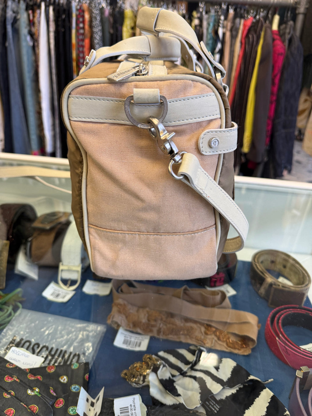 Borsa John Galliano pelle e nylon