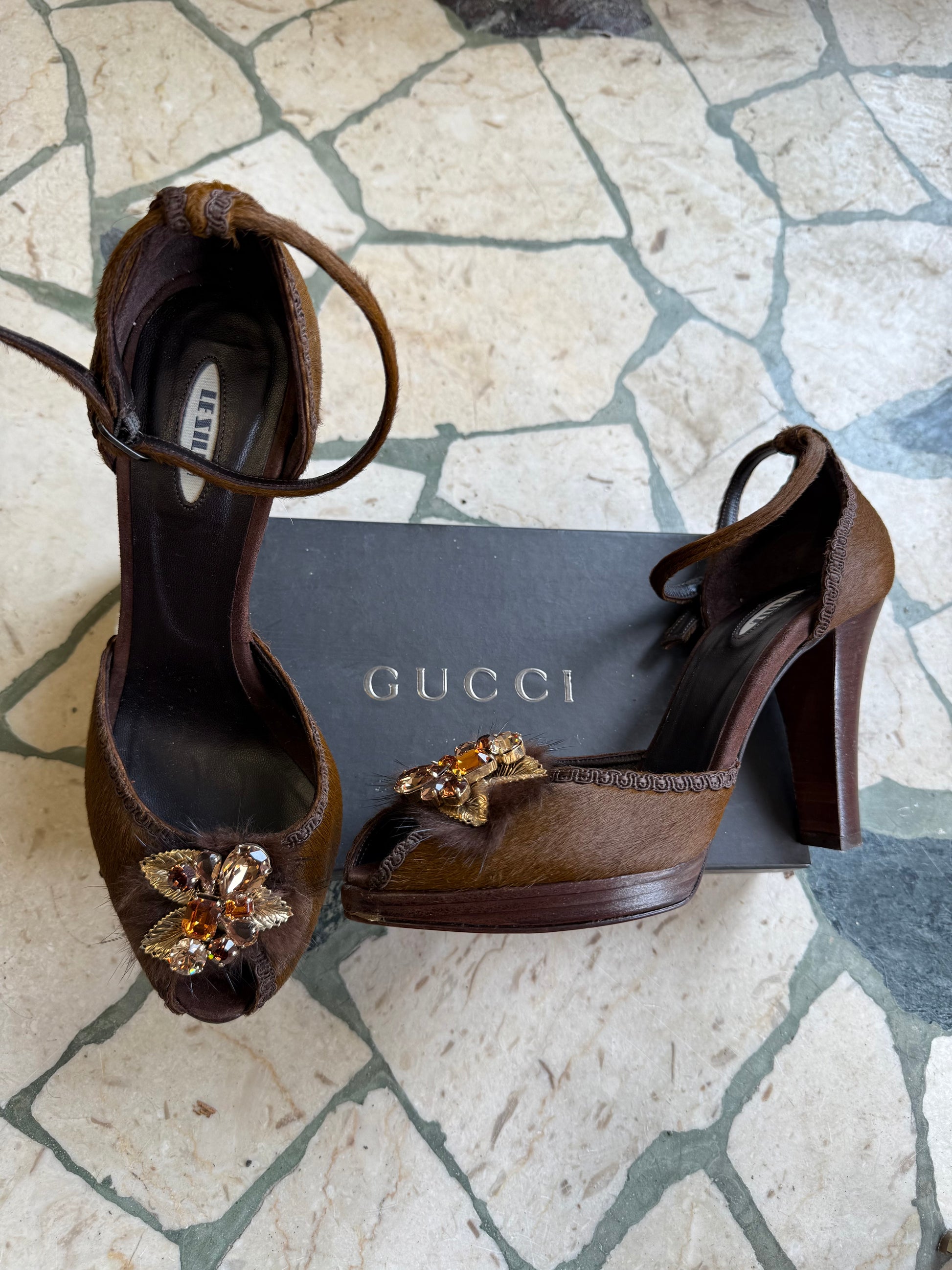 Sandali gioiello  Le Silla in cavallino e visone