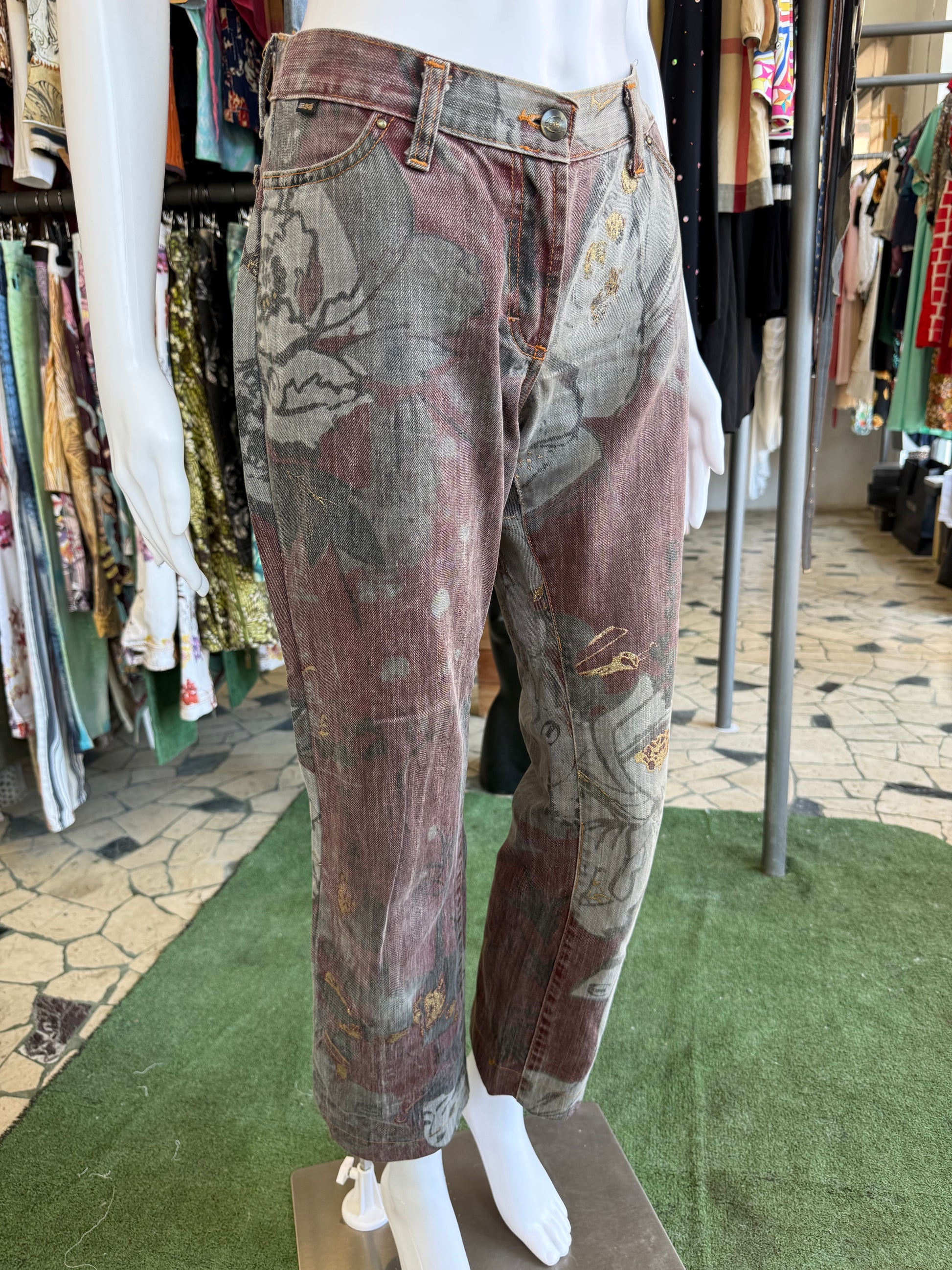 Jeans Roberto Cavalli jeisha giapponese 00s