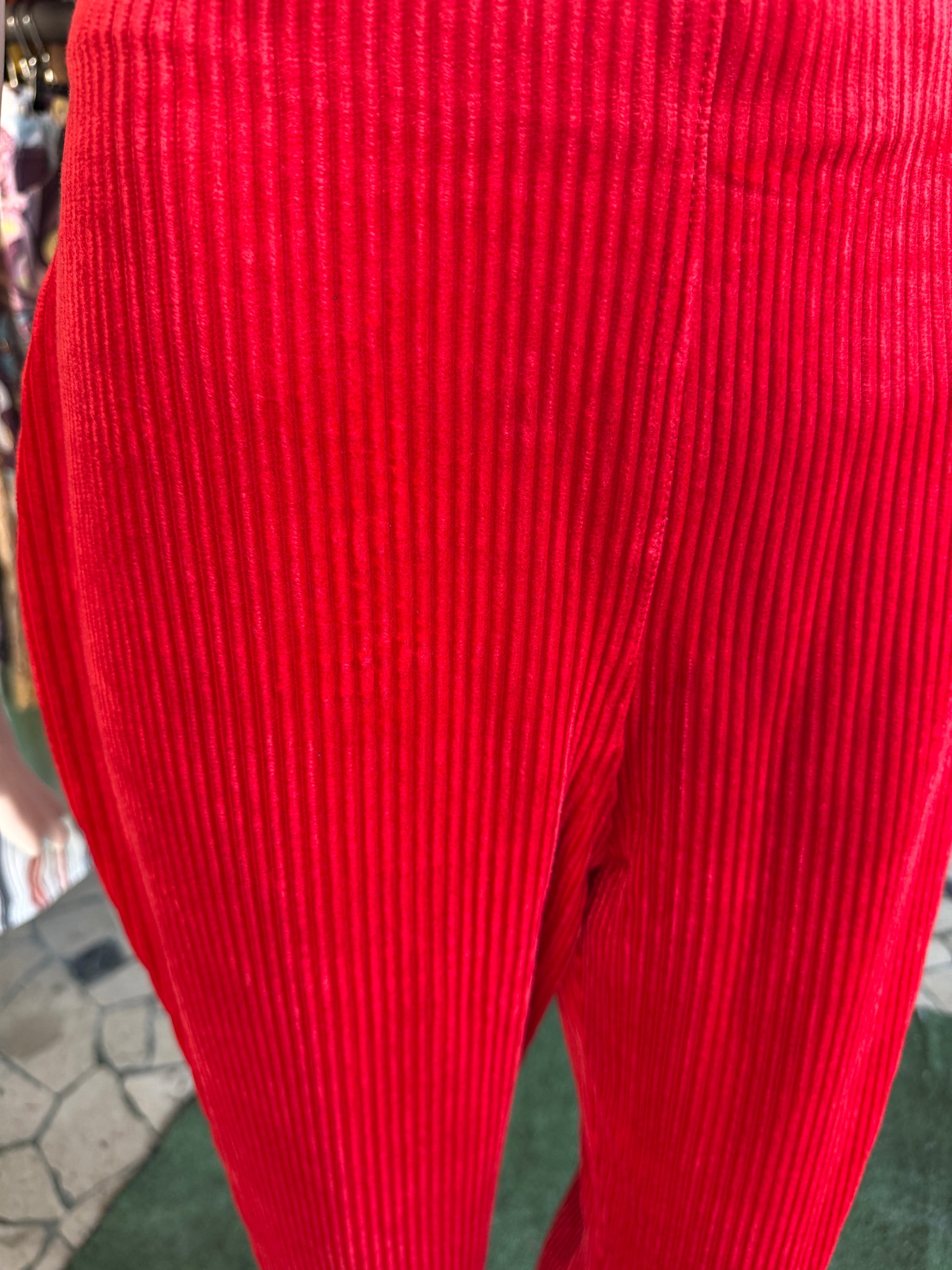Pantalone Moschino rosso a coste 1990s