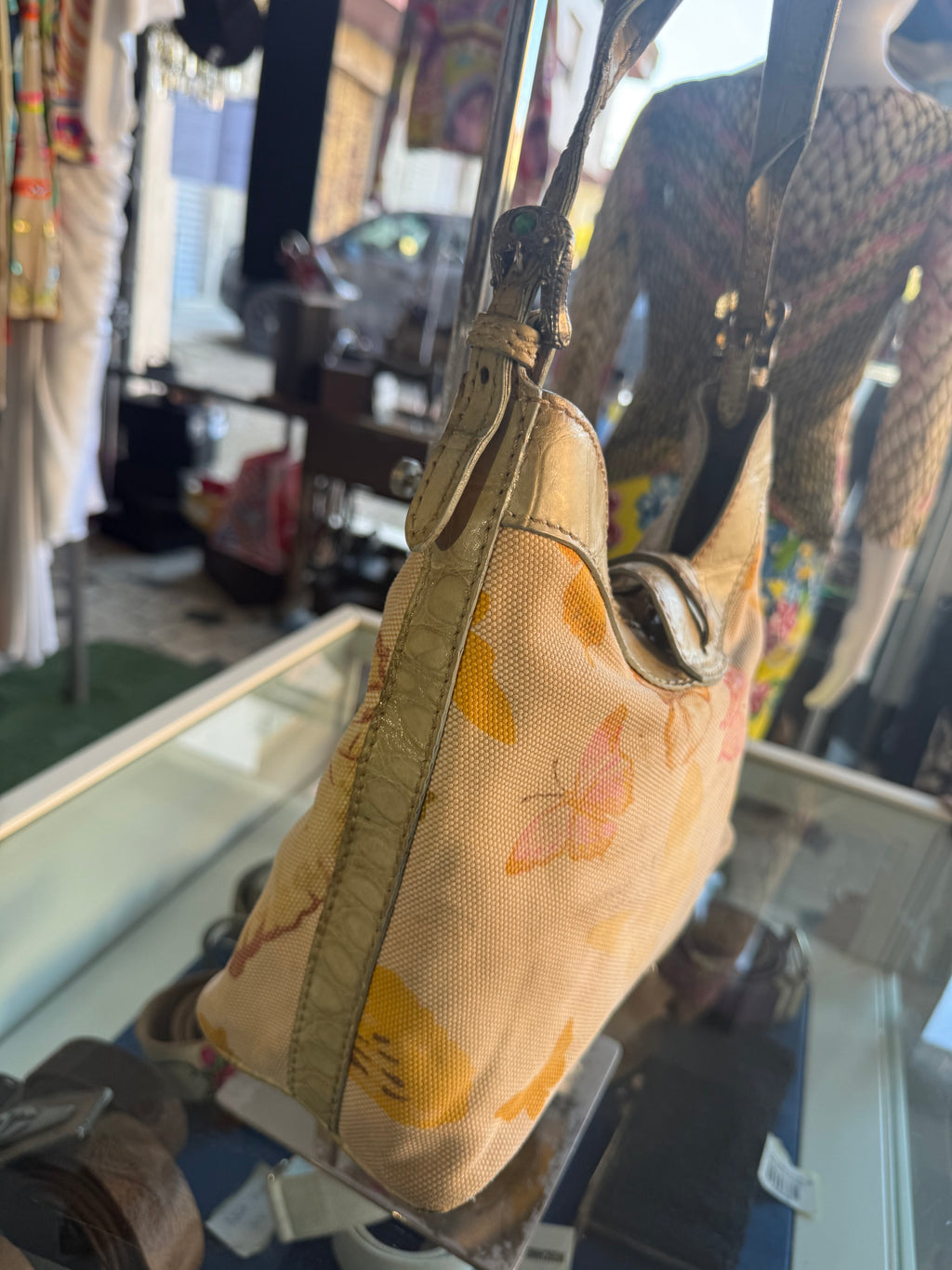 Borsa Valentino Garavani SS2004 farfalle e pelle croco