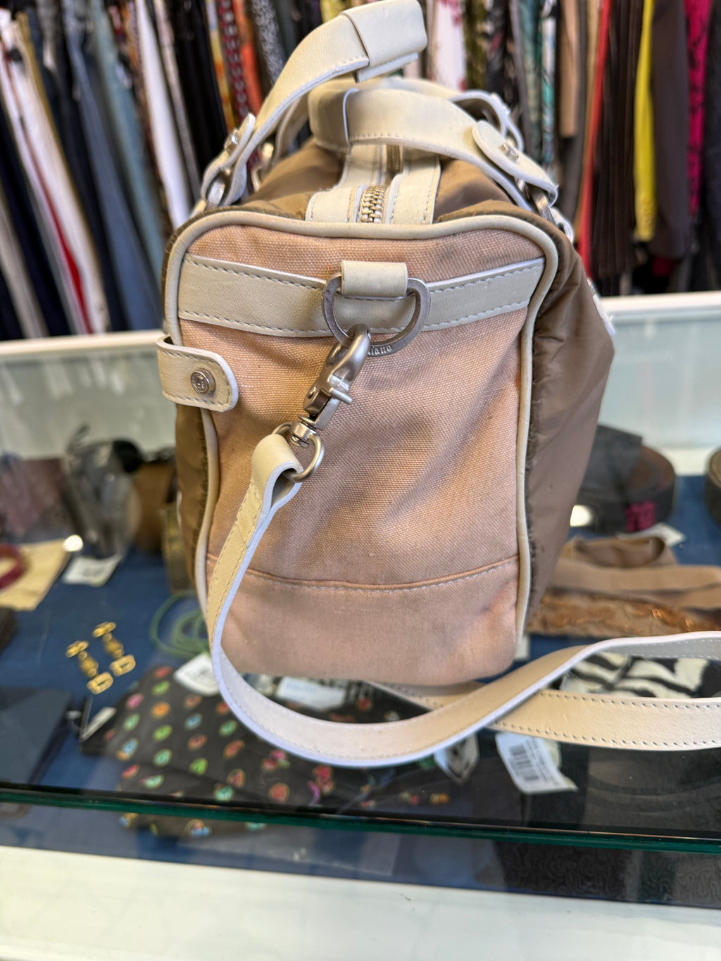 Borsa John Galliano pelle e nylon