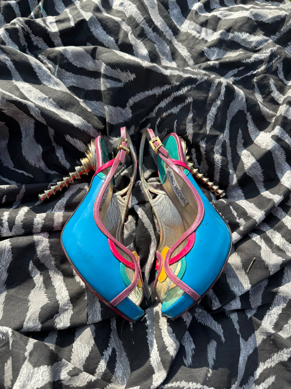 Sandali tacco alto slingback Luciano Padovan anni 90