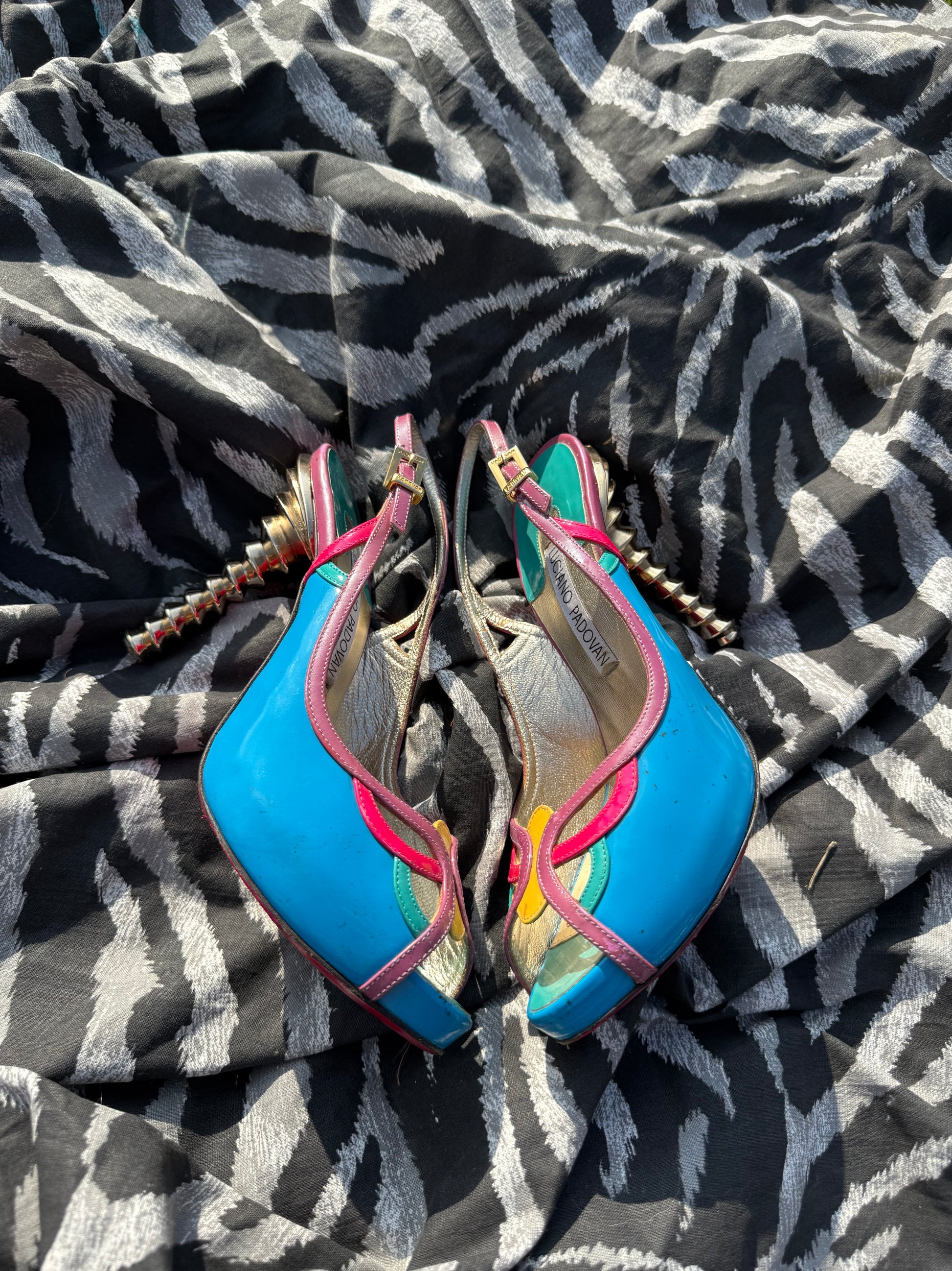 Sandali tacco alto slingback Luciano Padovan anni 90