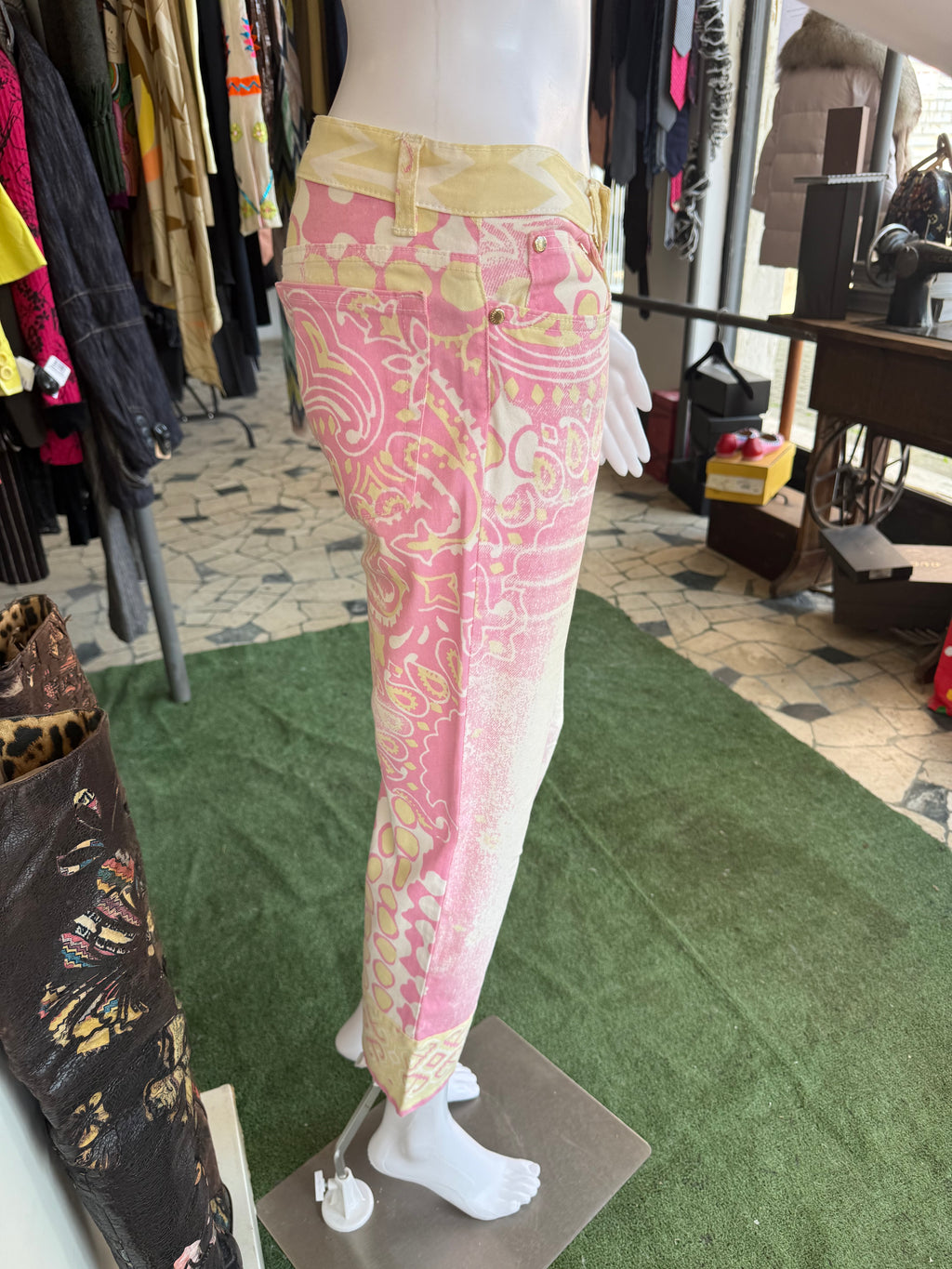 Jeans bandana Roberto Cavalli rosa SS2003