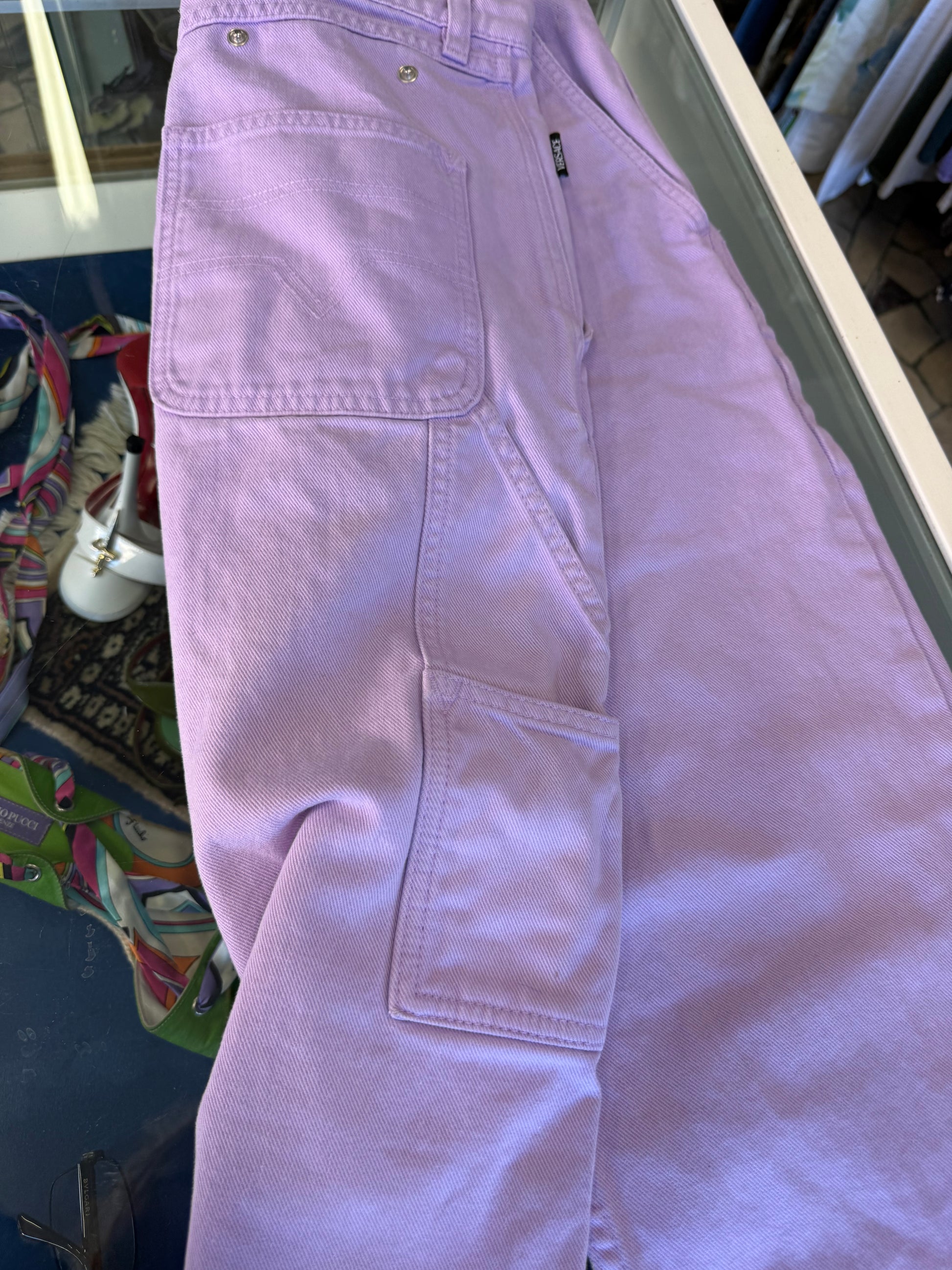 Jeans Versace cargo uomo lilla