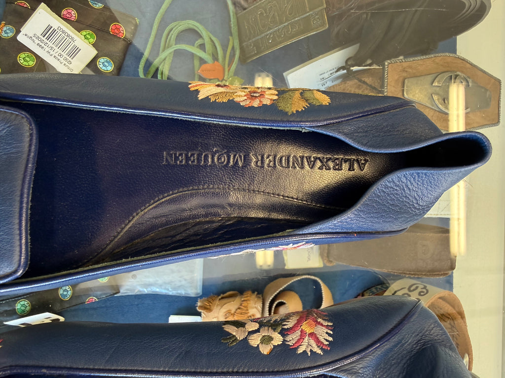 Ballerine sabot Alexander McQueen nuove, ricami floreali