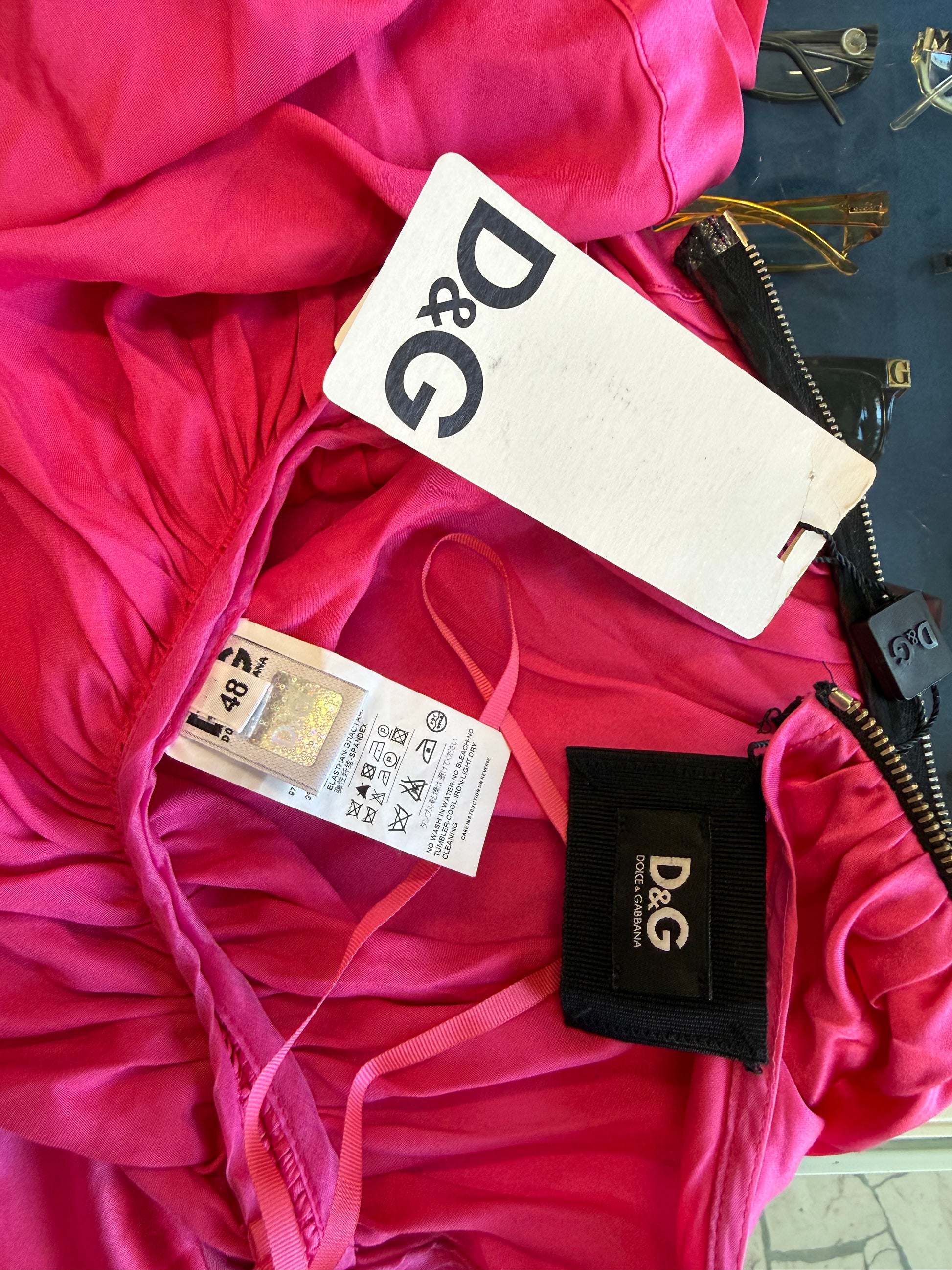 Top Dolce & Gabbana seta fucsia 00s