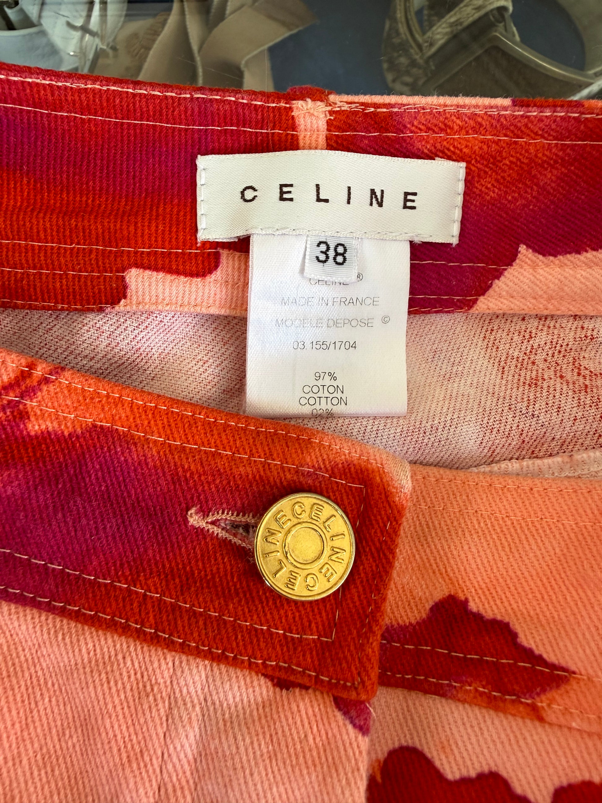 Jeans Celine SS2004 fiori di papavero