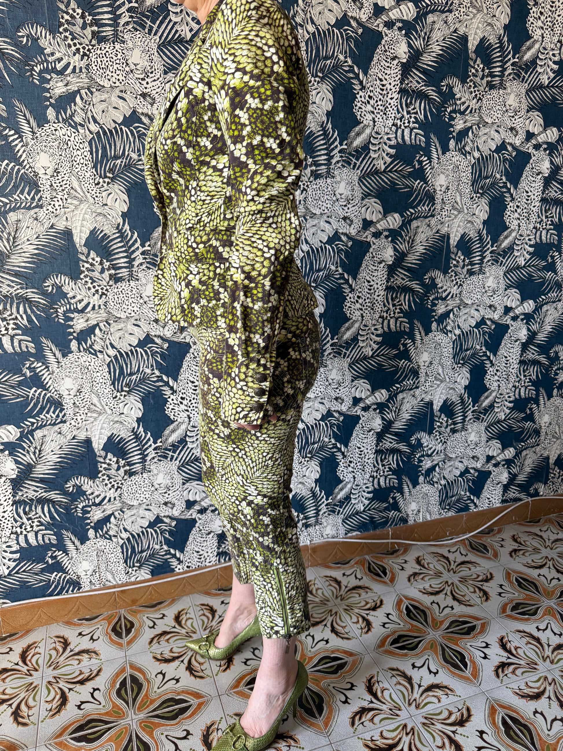 Abito completo pitone verde Roberto Cavalli Just 2000”