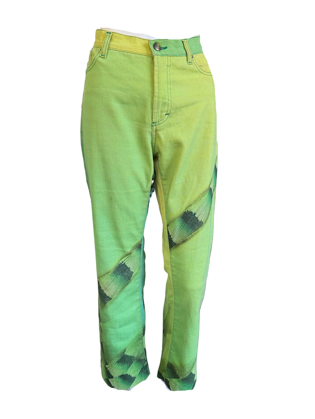 Jeans Roberto Cavalli verde iguana 00s