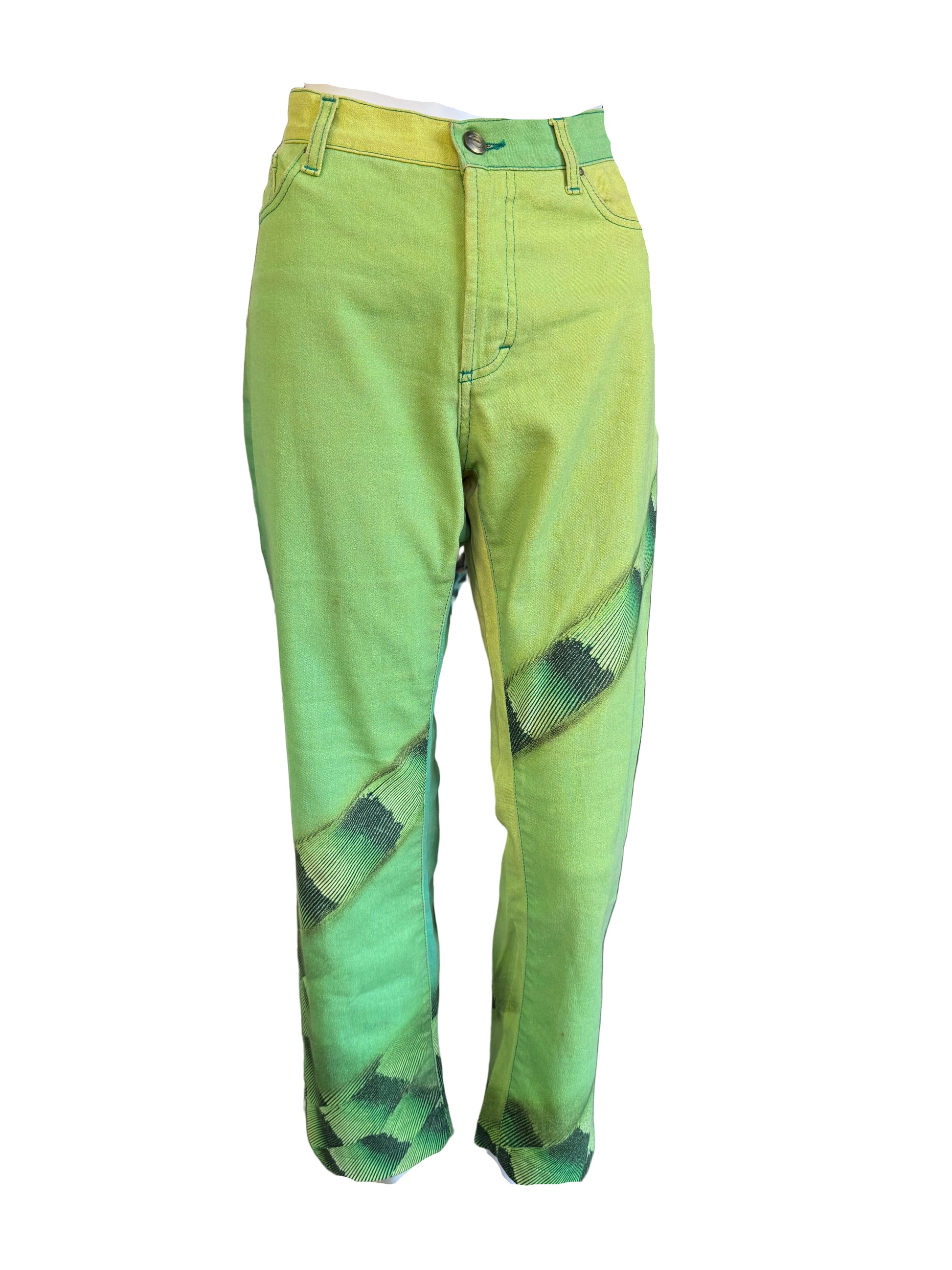 Jeans Roberto Cavalli verde iguana 00s