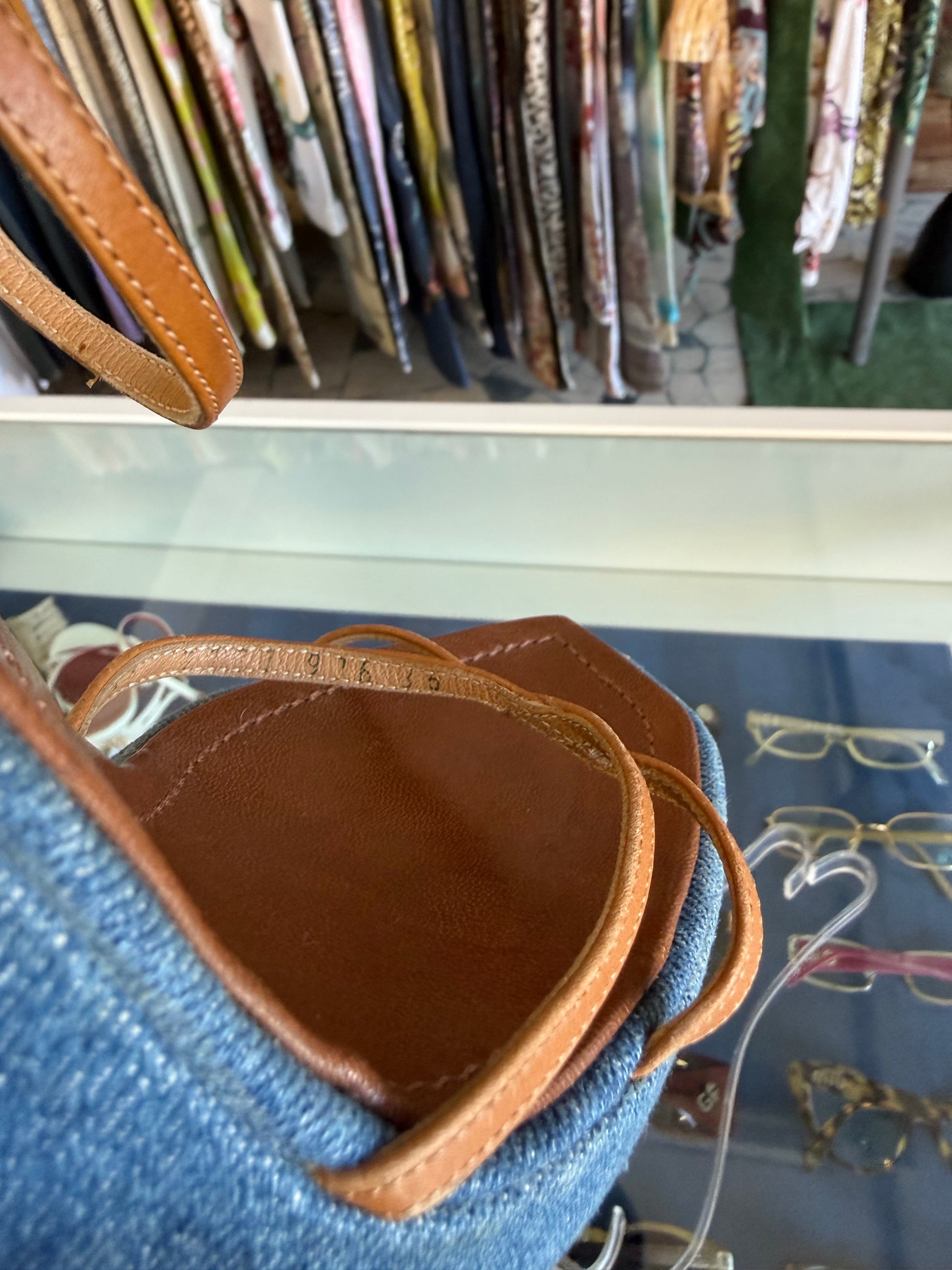 Sandali Casadei zeppa denim e pelle 00s