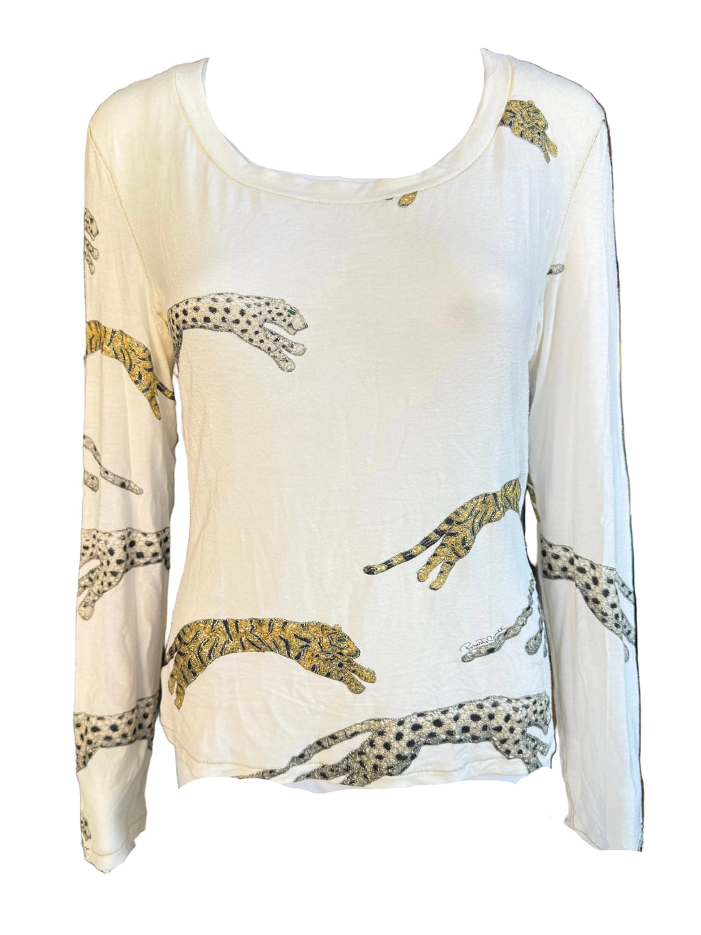 Top Roberto Cavalli FW2002 tigre e leopardo