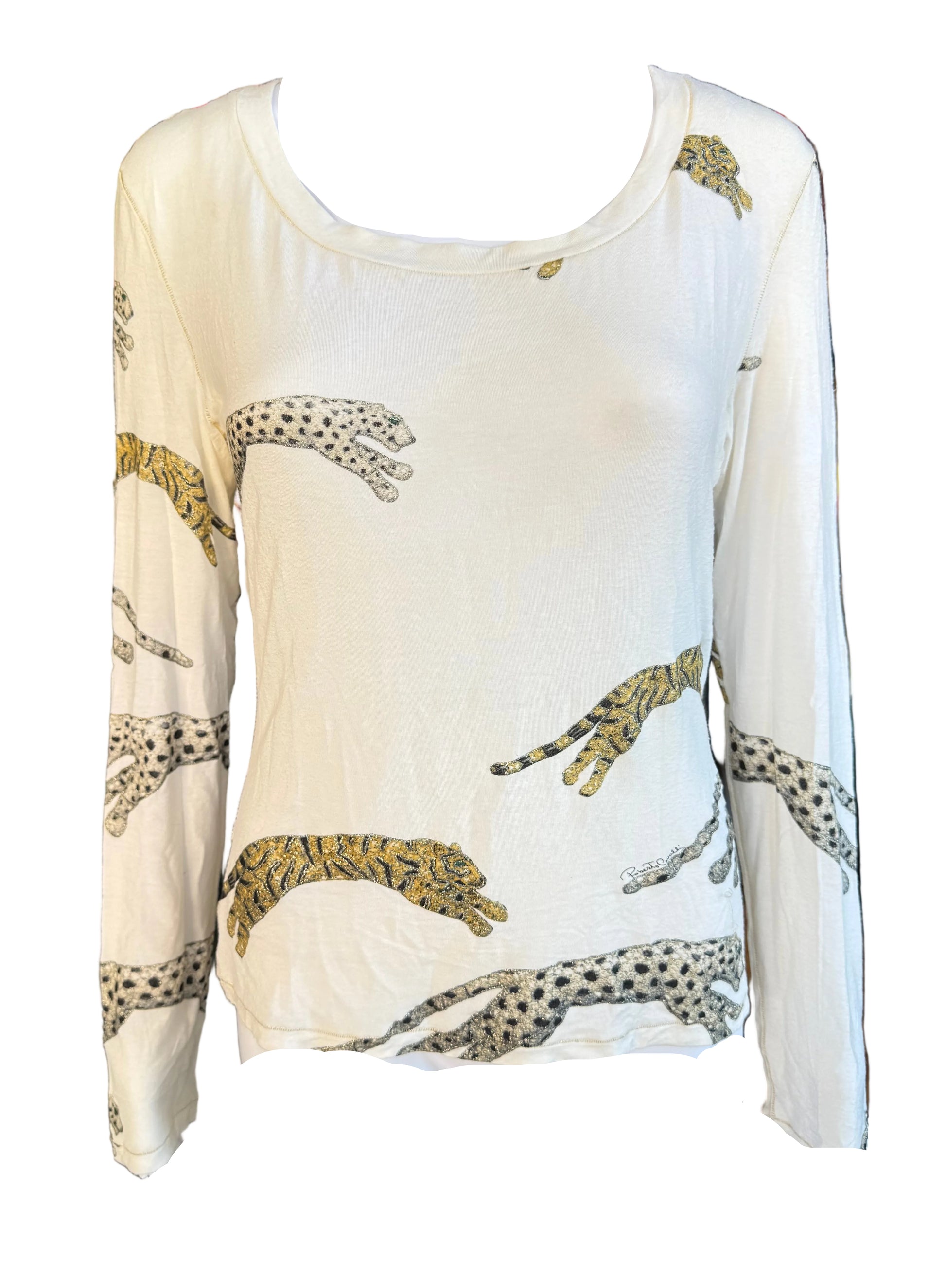 Top Roberto Cavalli FW2002 tigre e leopardo