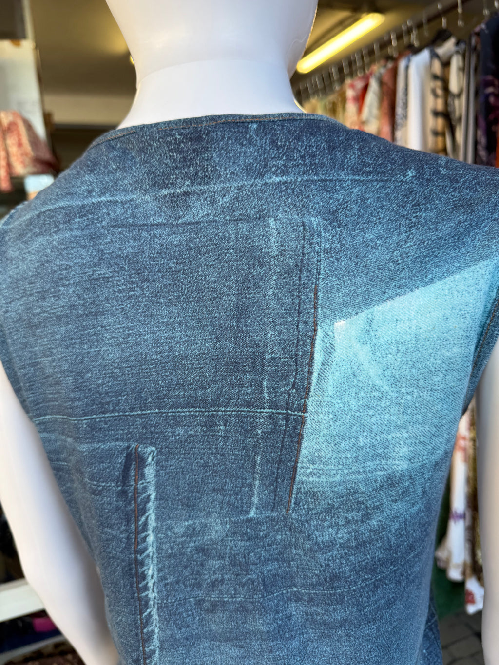 Top Roberto Cavalli stampa denim 90s
