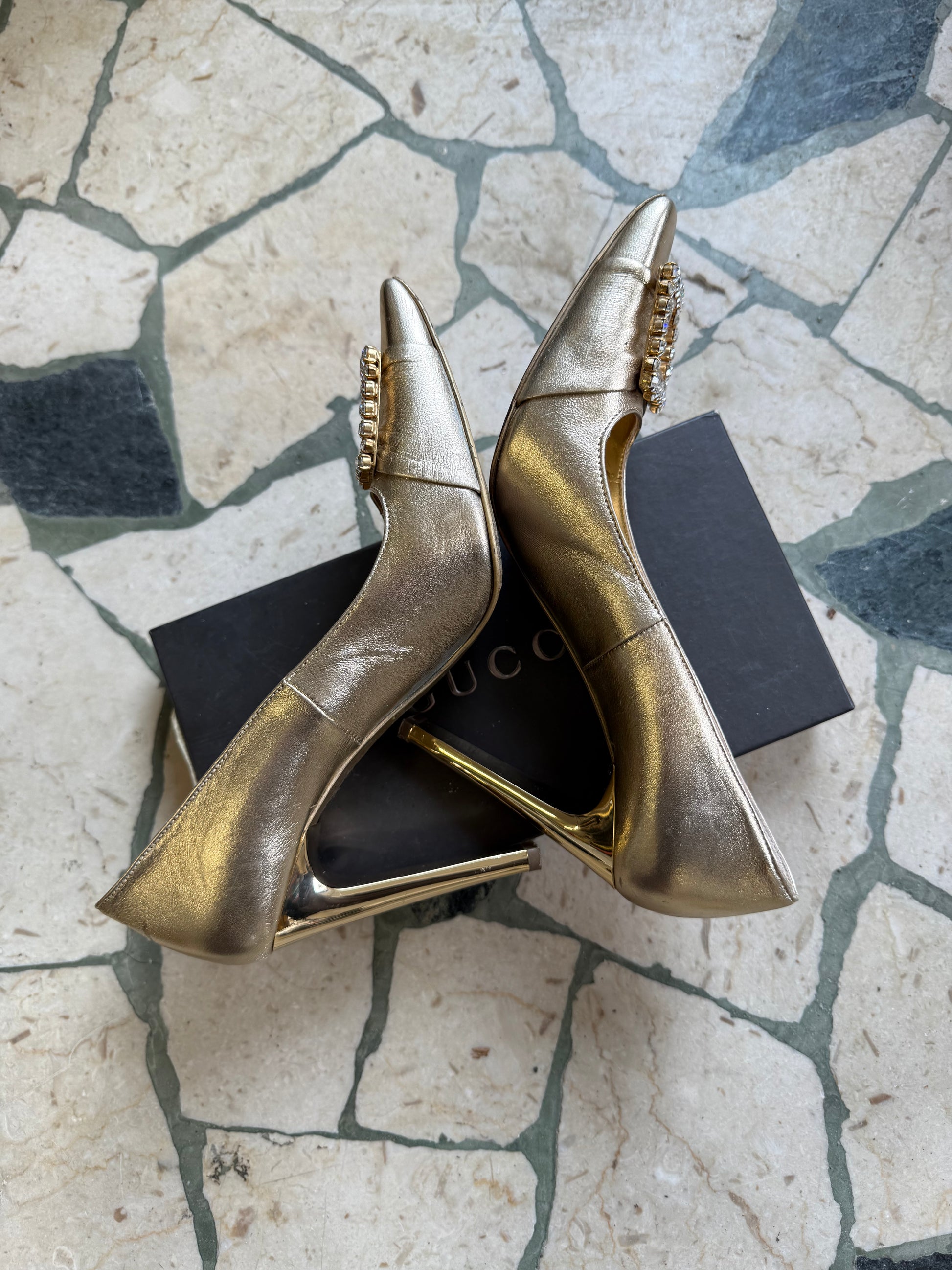 Tacchi gioiello  Le Silla oro e Swarovski