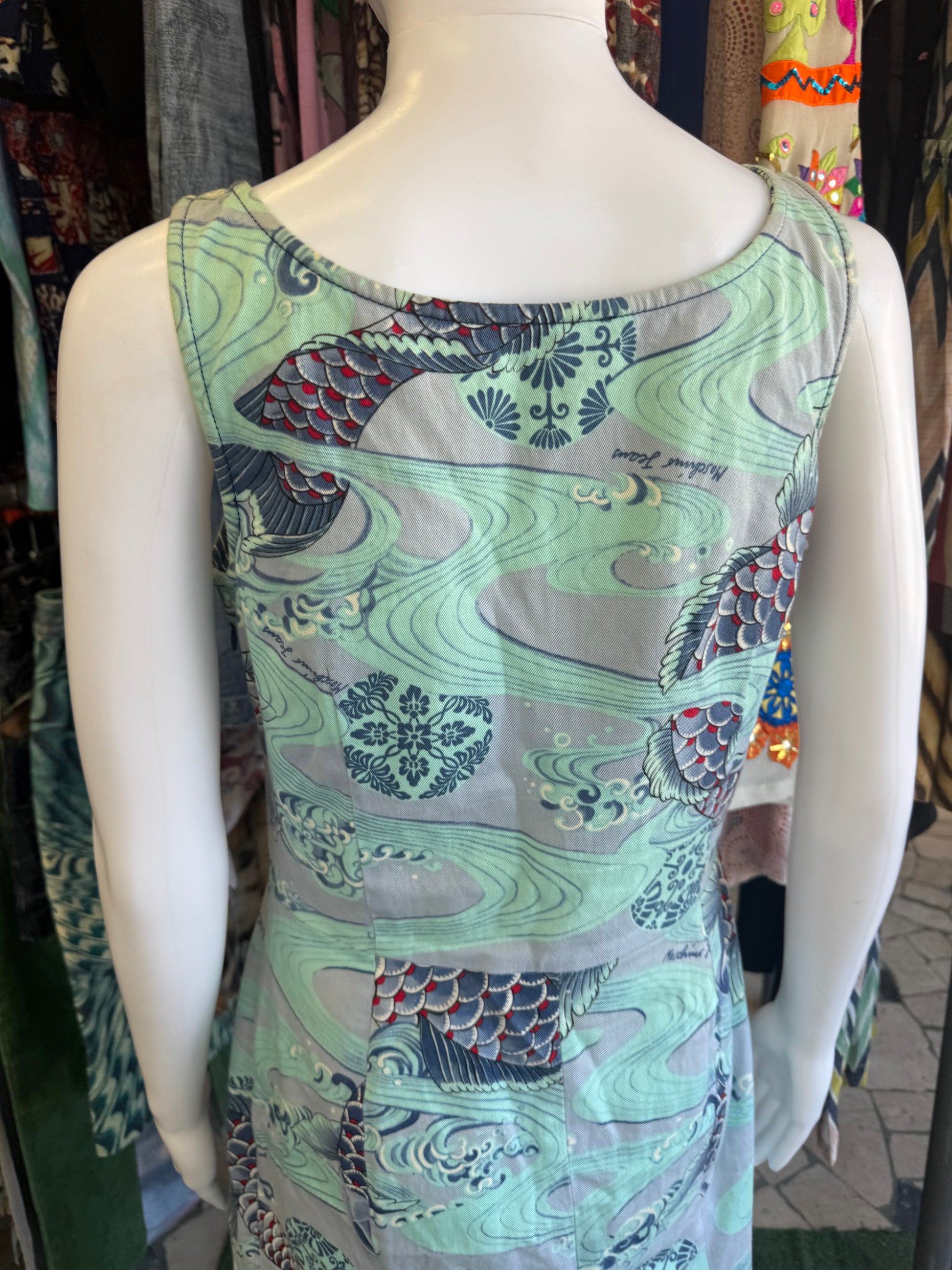 Abito Moschino carpe koi giapponesi 90s