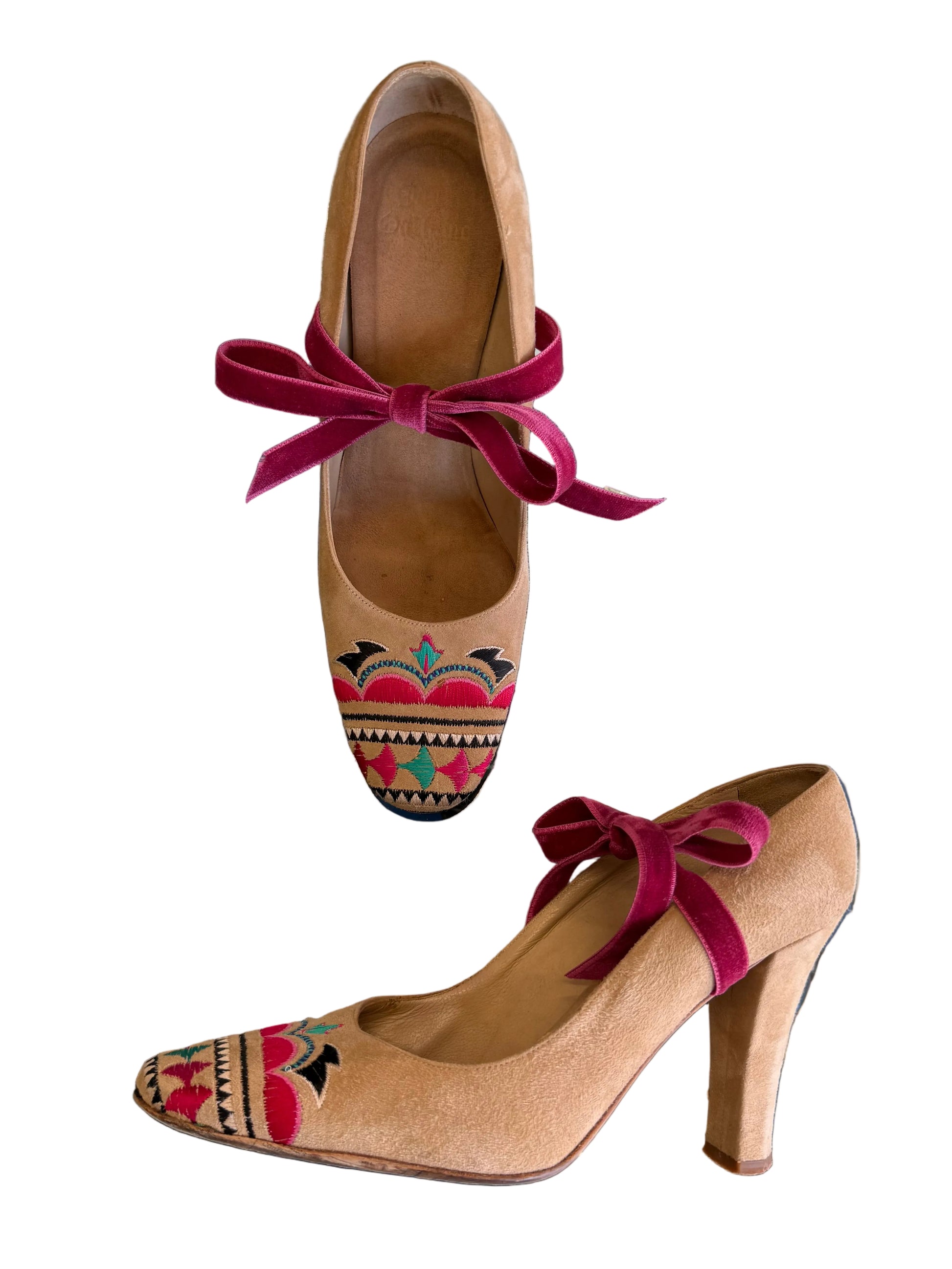 Tacchi John Galliano Mary Jane ricamanti 00s