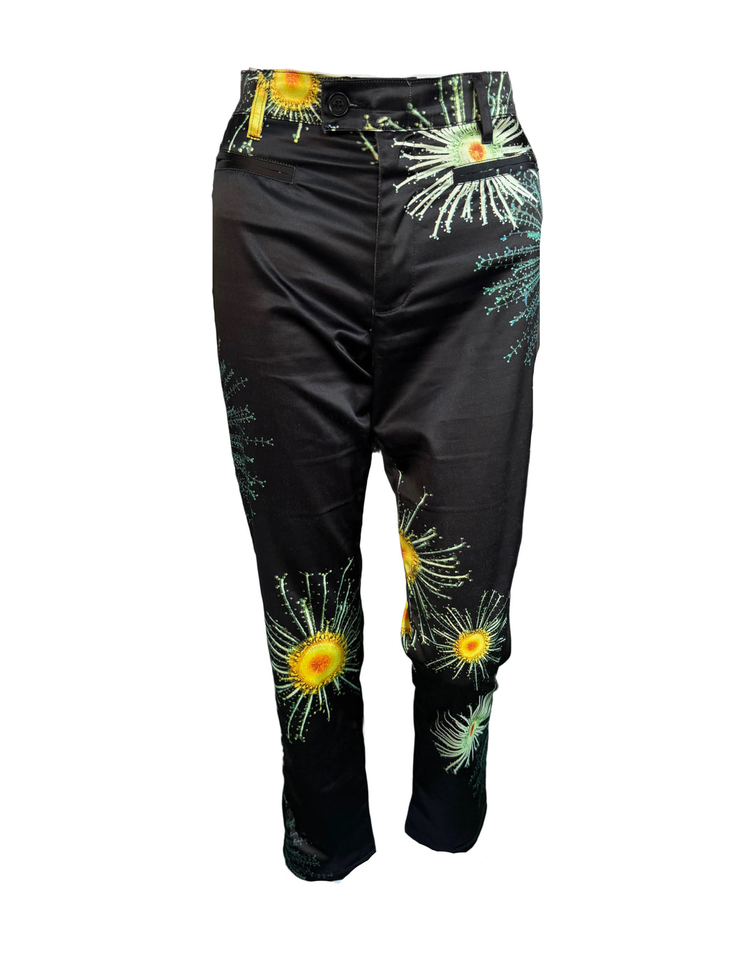 Pantaloni Moschino fiori a microscopio 90s