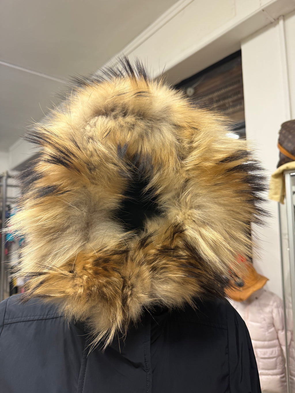 Giubbotto lungo Woolrich bordo coyote