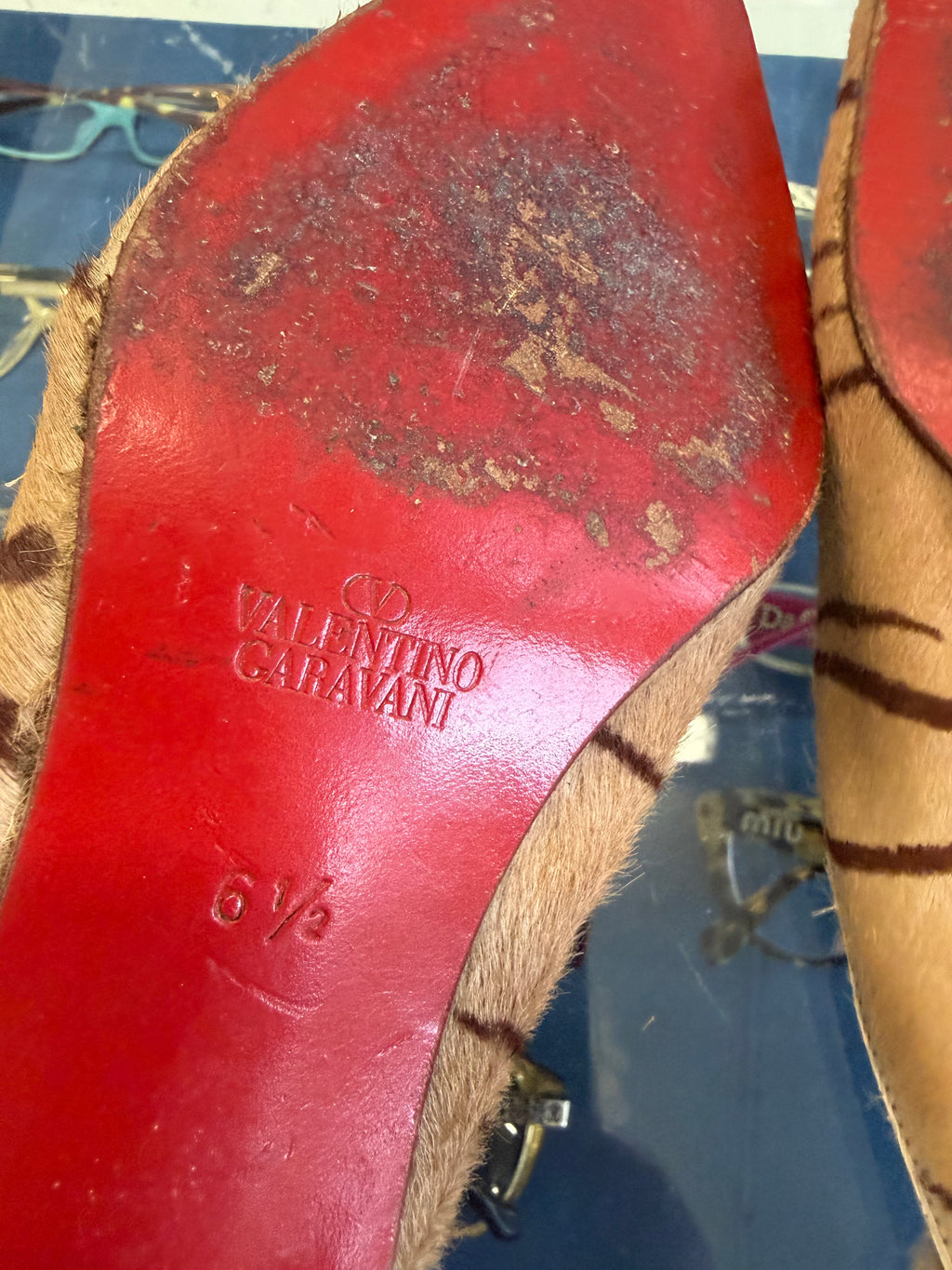 Sabot Valentino Garavani cavallino zebrato 90s/00s