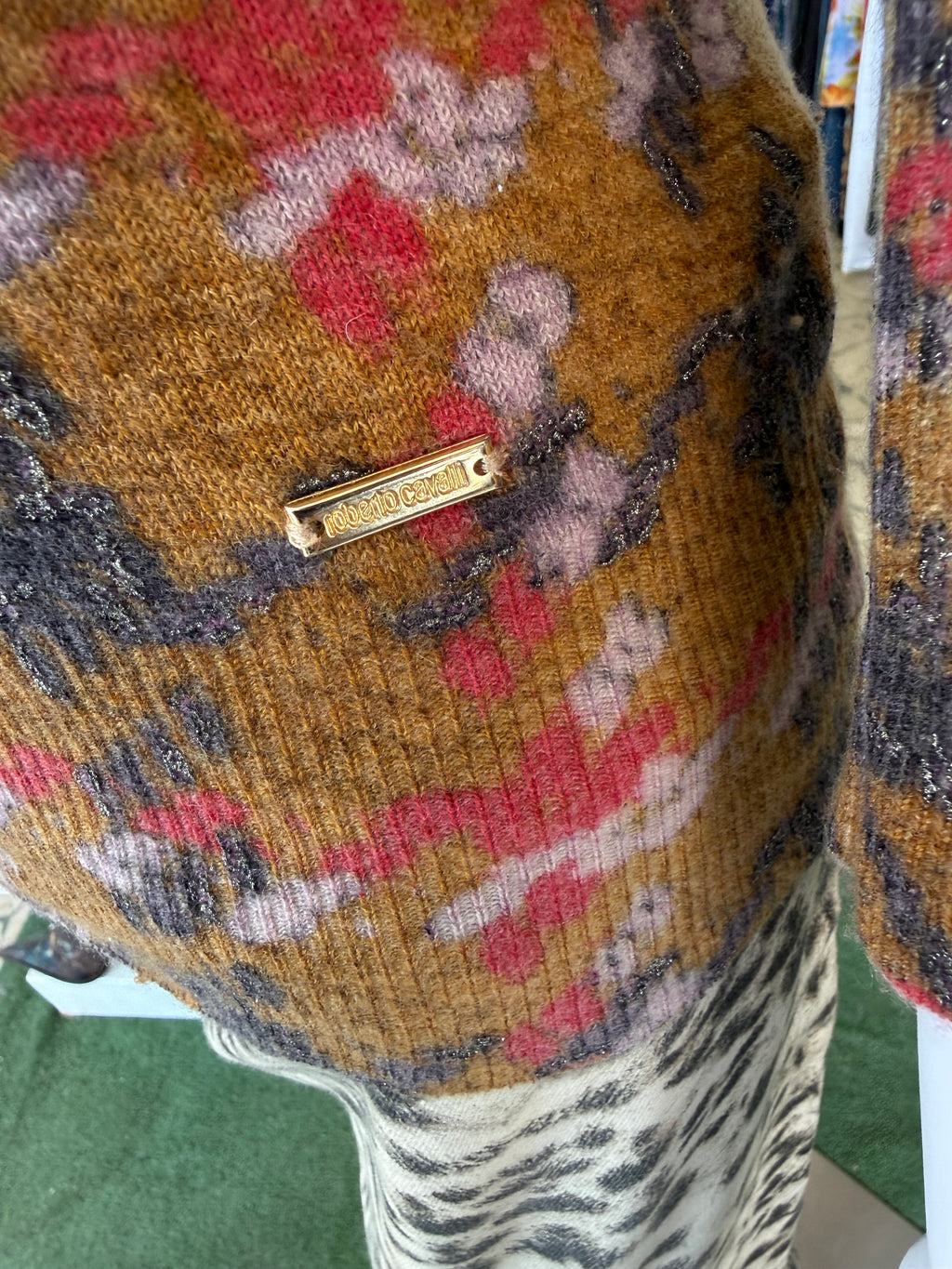 Cardigan Roberto Cavalii FW2002 pied de poule degradè